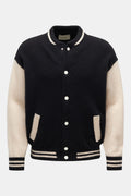 Laneus Cardigan 'Soft Cashmere Bomber' black/off-white - white