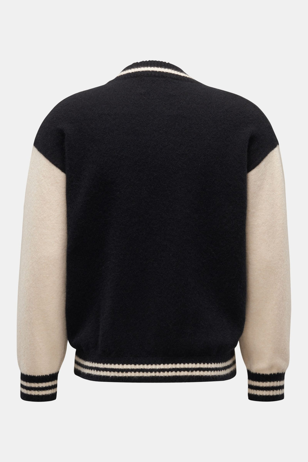 Laneus Cardigan 'Soft Cashmere Bomber' black/off-white - white