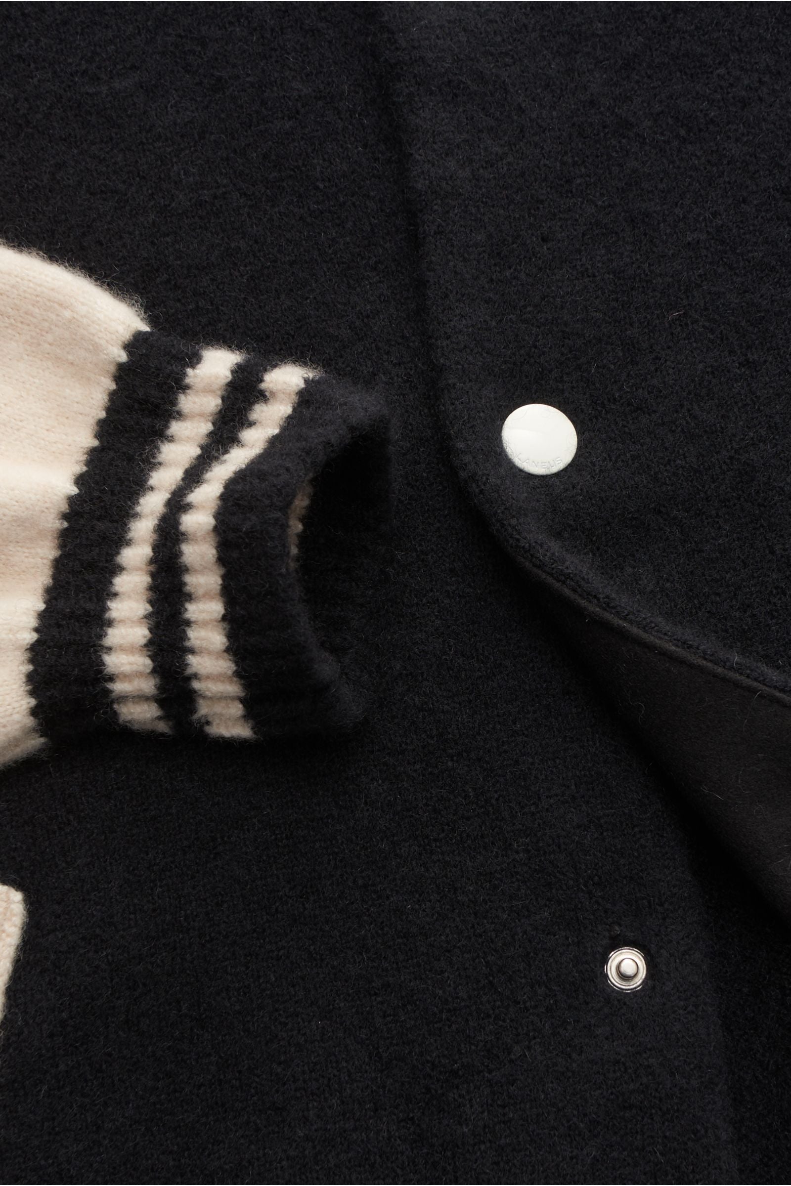 Laneus Cardigan 'Soft Cashmere Bomber' black/off-white - white