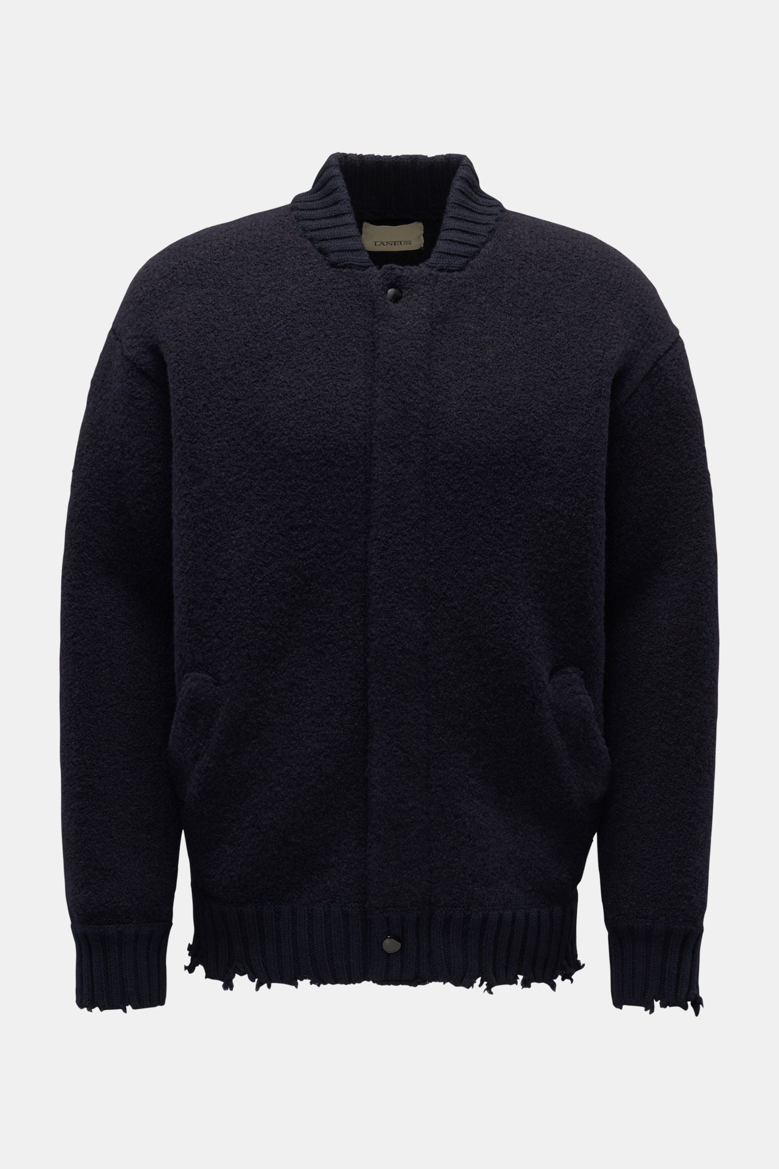 Laneus Knit blouson 'Bouclé Bomber' - Navy