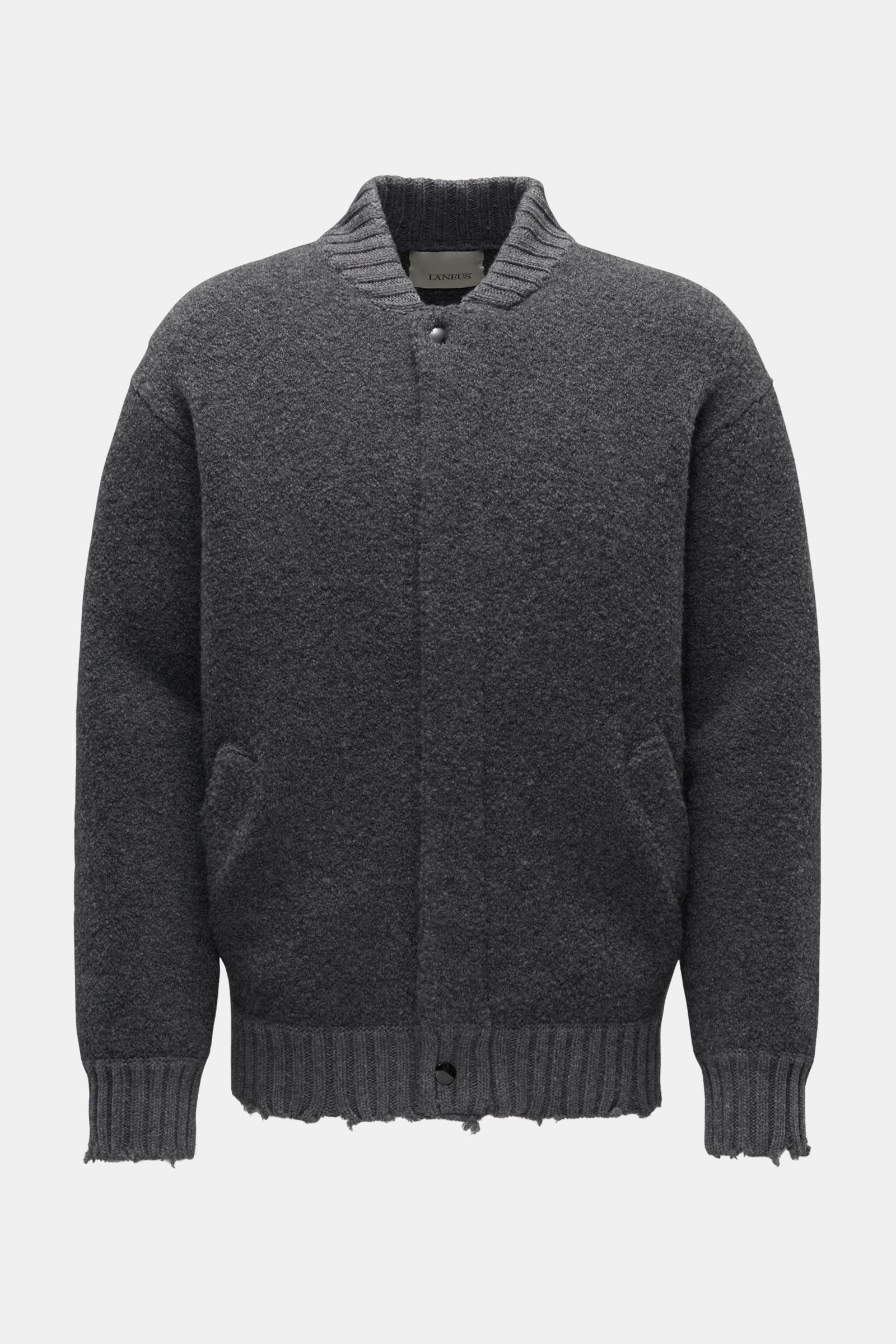 Laneus Knit blouson 'Bouclé Bomber' - Grey