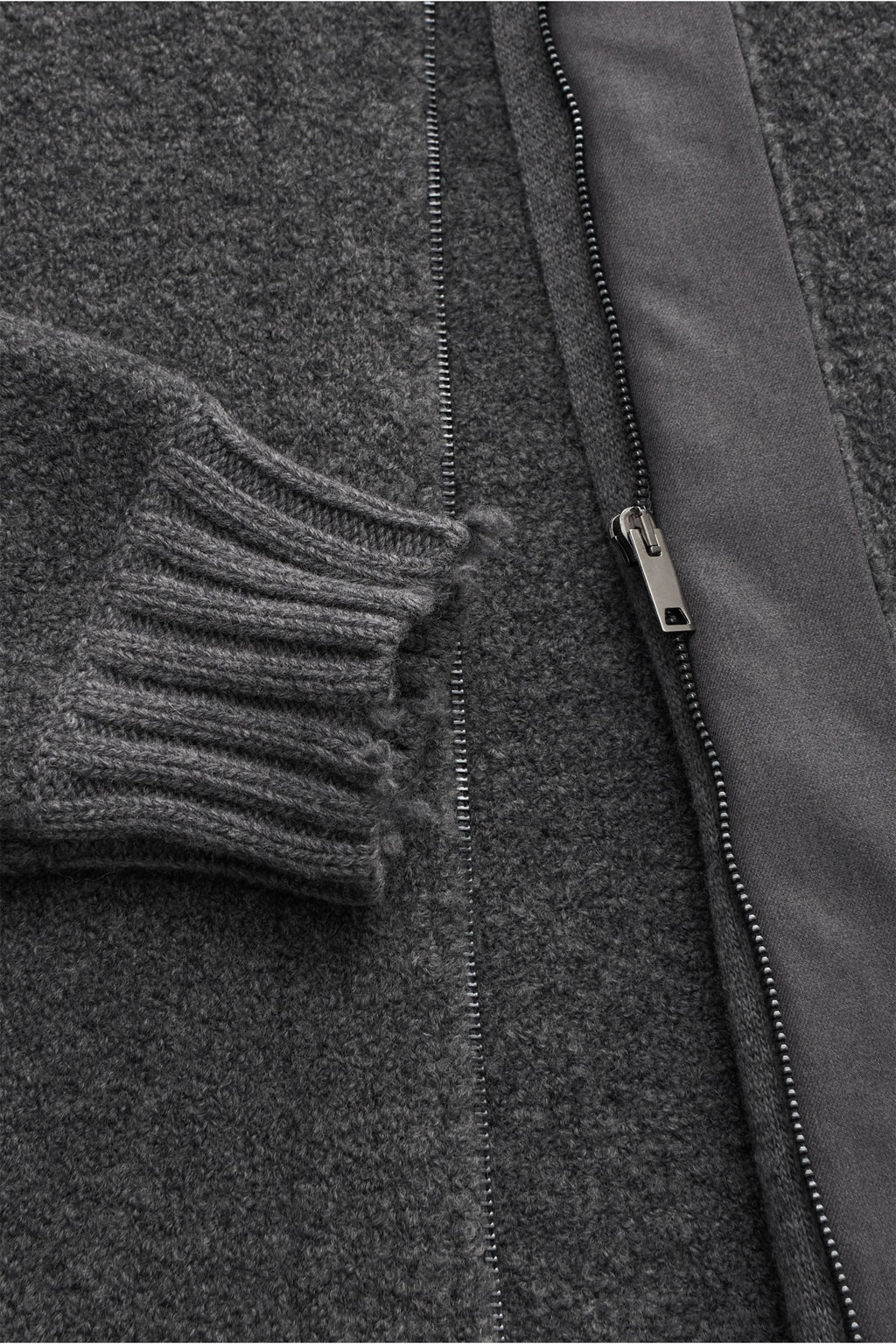 Laneus Knit blouson 'Bouclé Bomber' - Grey