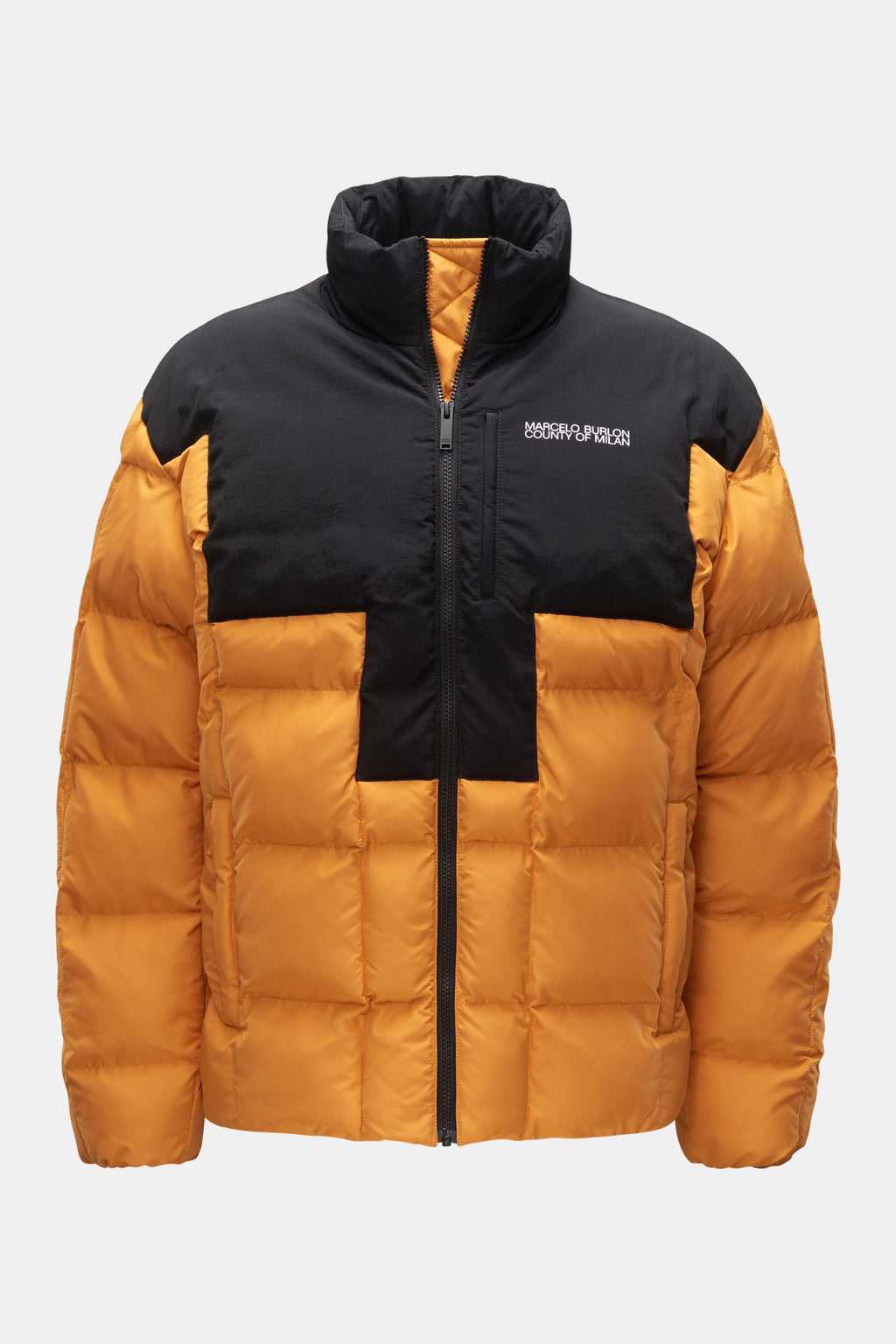 Marcelo Burlon Quilted jacket 'Cross Block Puffer' - orangeblack