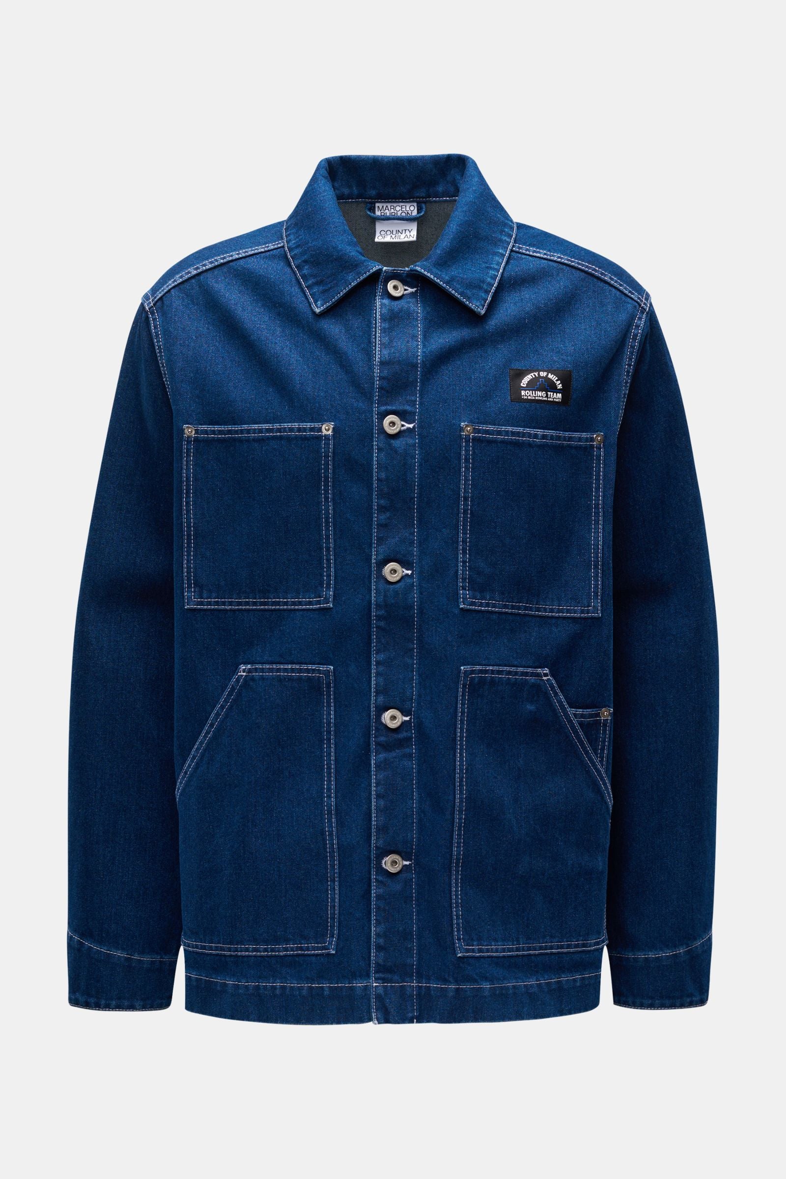 Marcelo Burlon Denim jacket 'Stone 20 DNM Workwear JKT' - dark blue