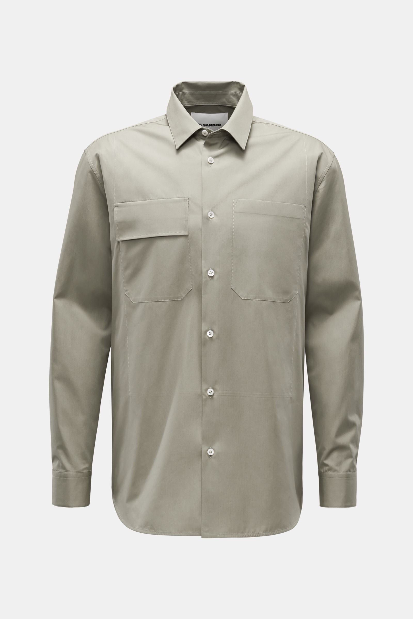 Jil Sander Casual shirt narrow collar - grey green