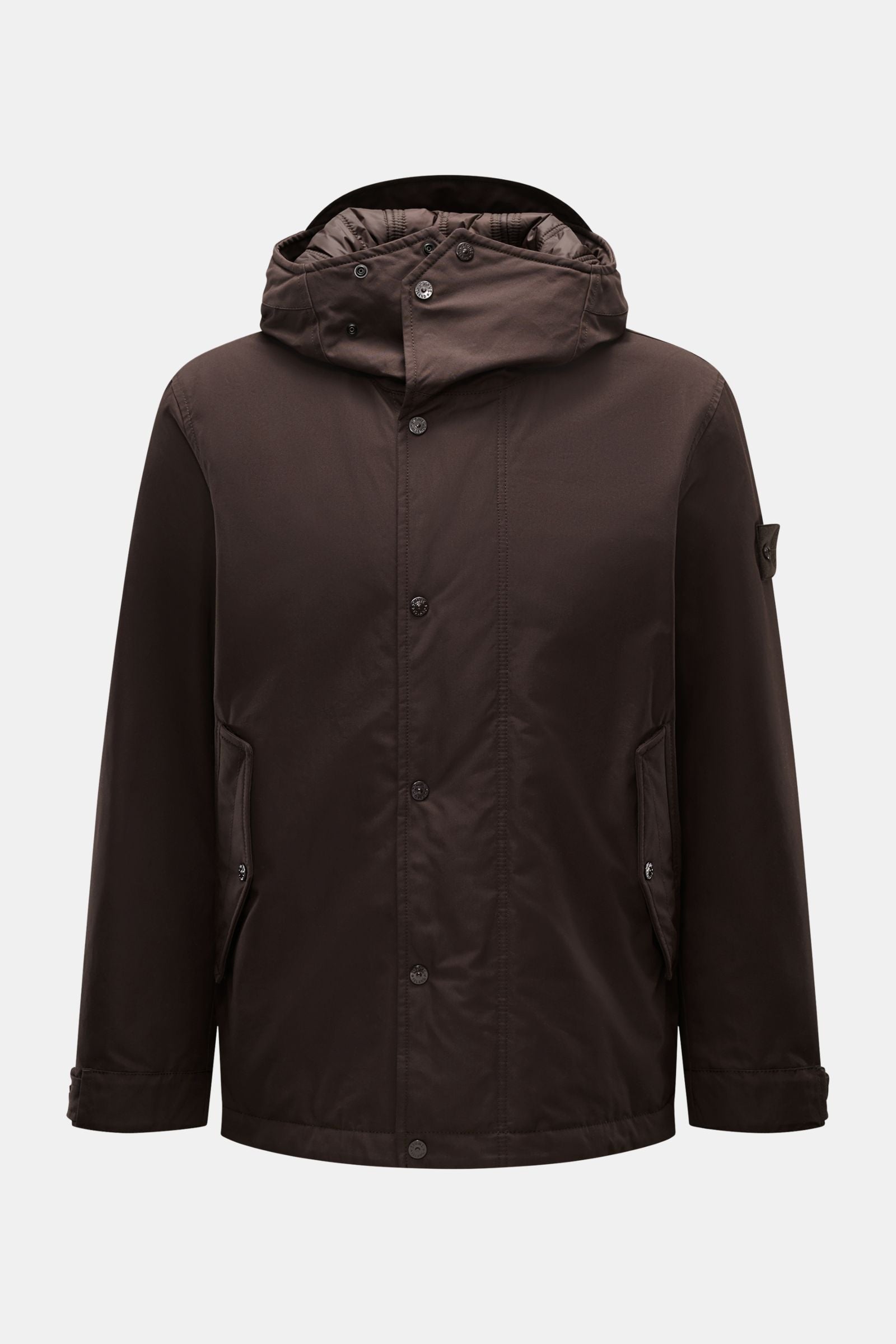 Stone Island Jacket 'Weatherproof Cotton Canvas Ghost Piece' - Dark brown