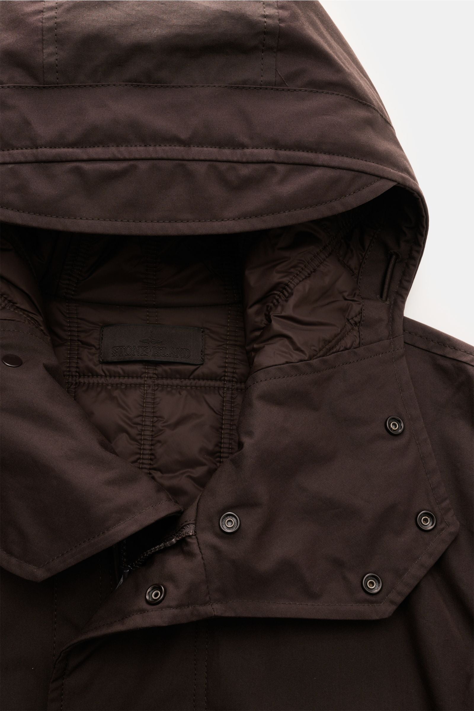 Stone Island Jacket 'Weatherproof Cotton Canvas Ghost Piece' - Dark brown