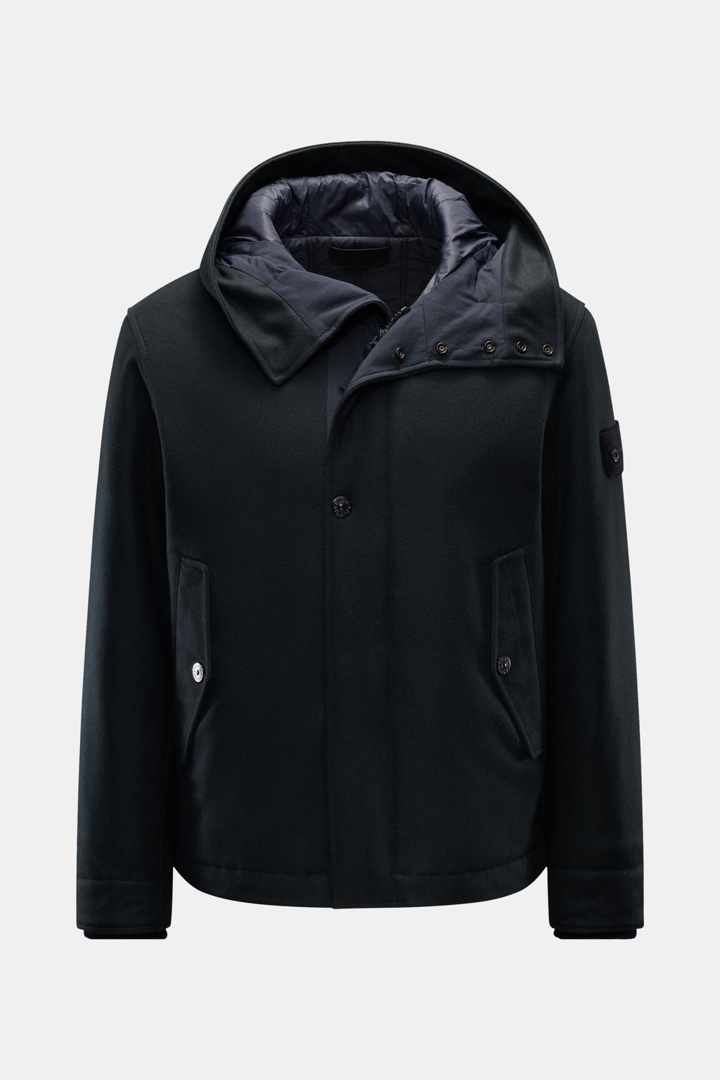 Stone Island Jacket 'Wool Nylon Flannel Ghost Piece' - navy