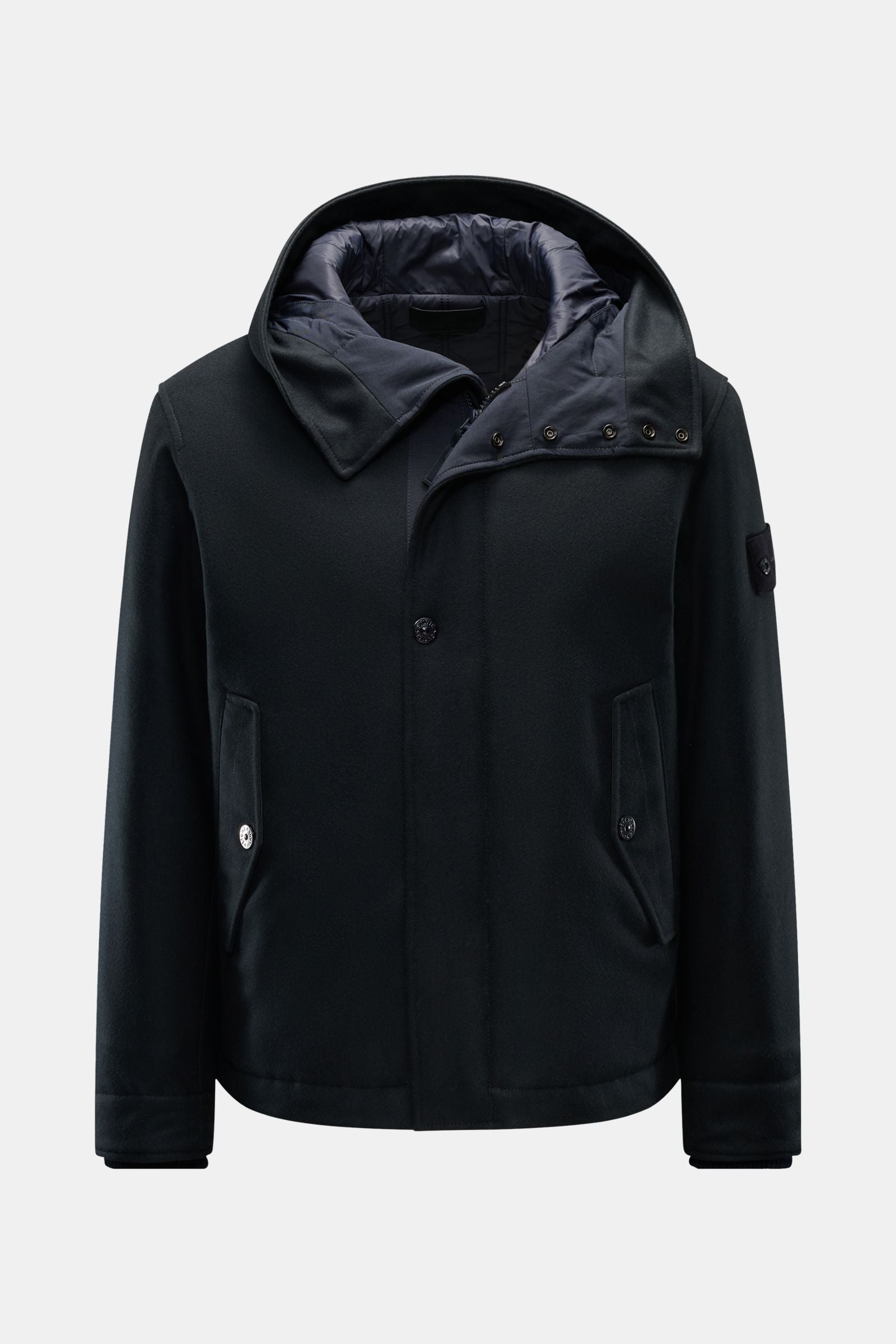 Stone Island Jacket 'Wool Nylon Flannel Ghost Piece' - navy