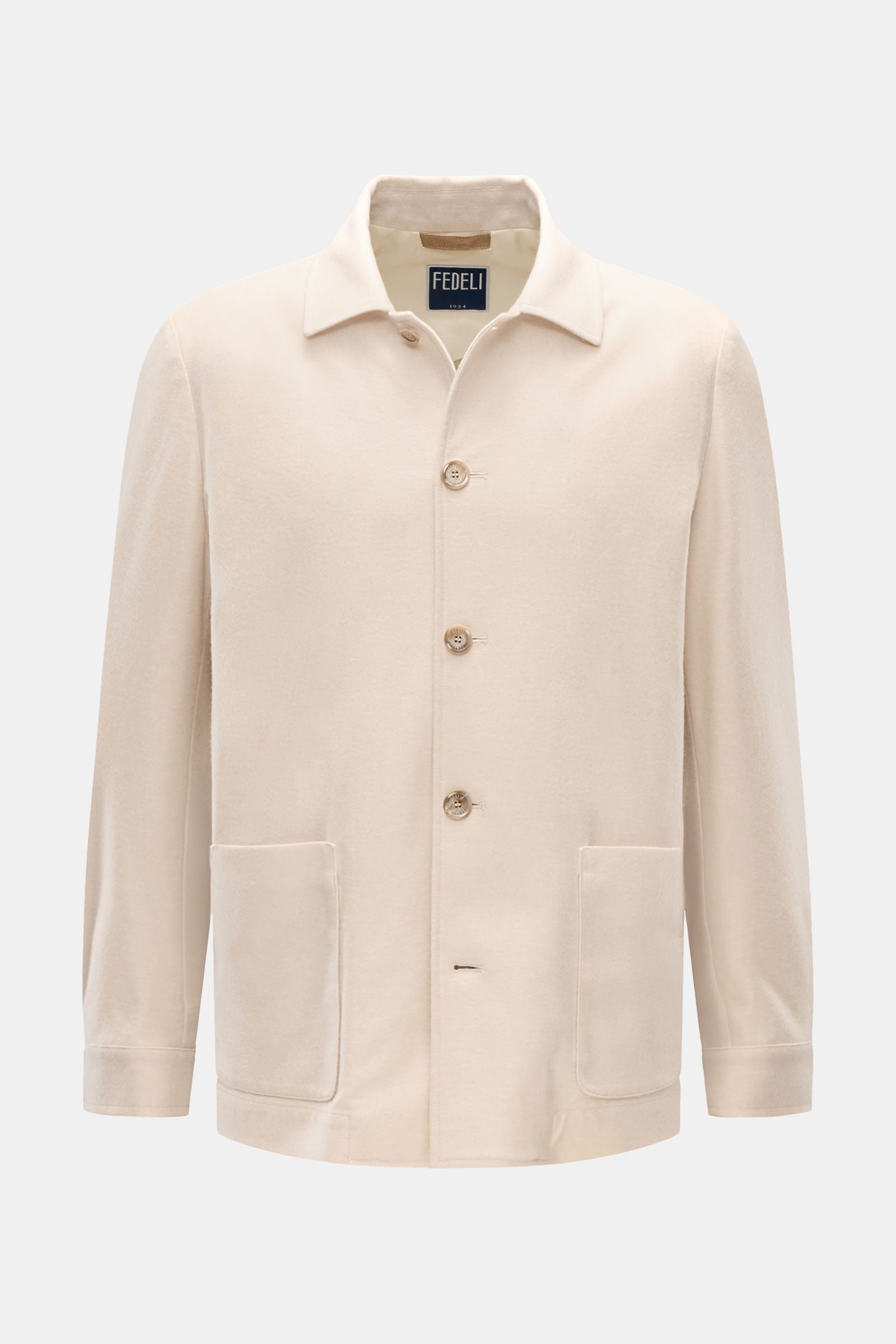 Fedeli Cashmere flannel jacket 'Oxford' - sand