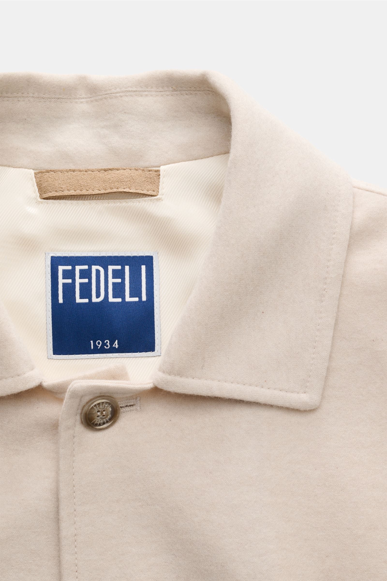 Fedeli Cashmere flannel jacket 'Oxford' - sand