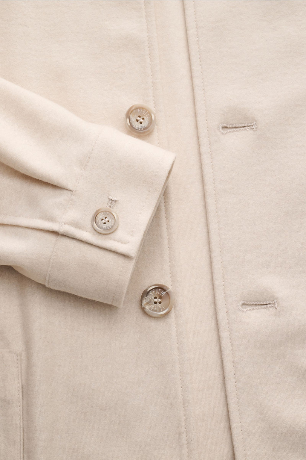 Fedeli Cashmere flannel jacket 'Oxford' - sand