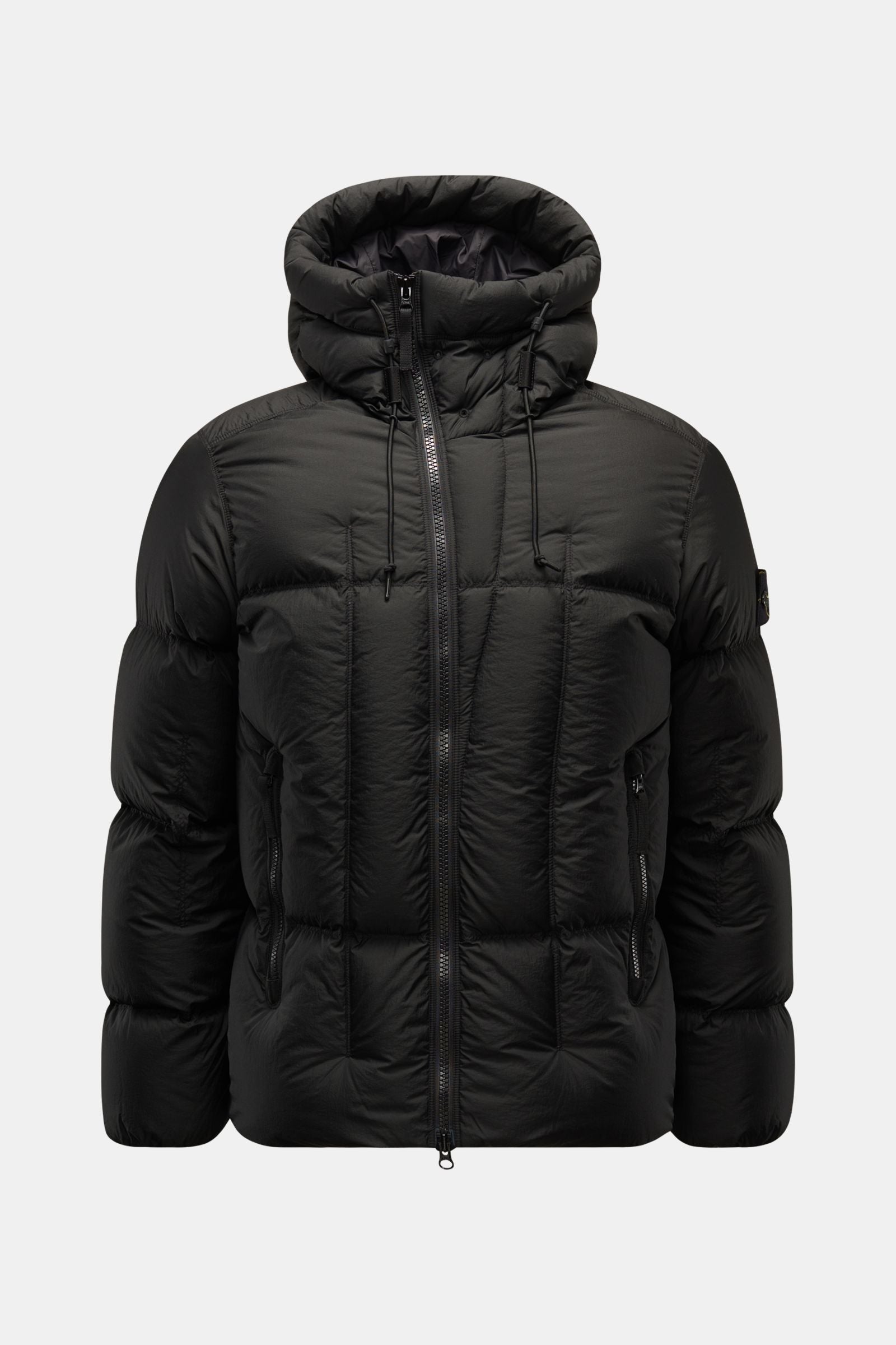 Stone Island Down jacket 'Seam Faded Light Nylon Tela' - Black