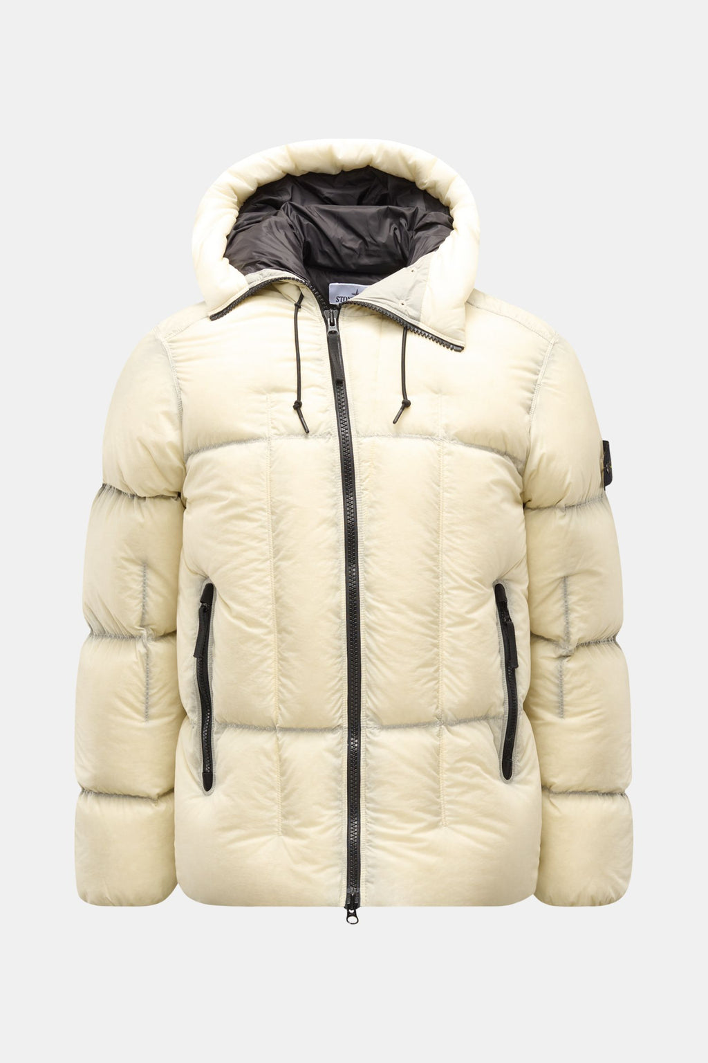 Stone Island Down jacket 'Seam Faded Light Nylon Tela' - off white