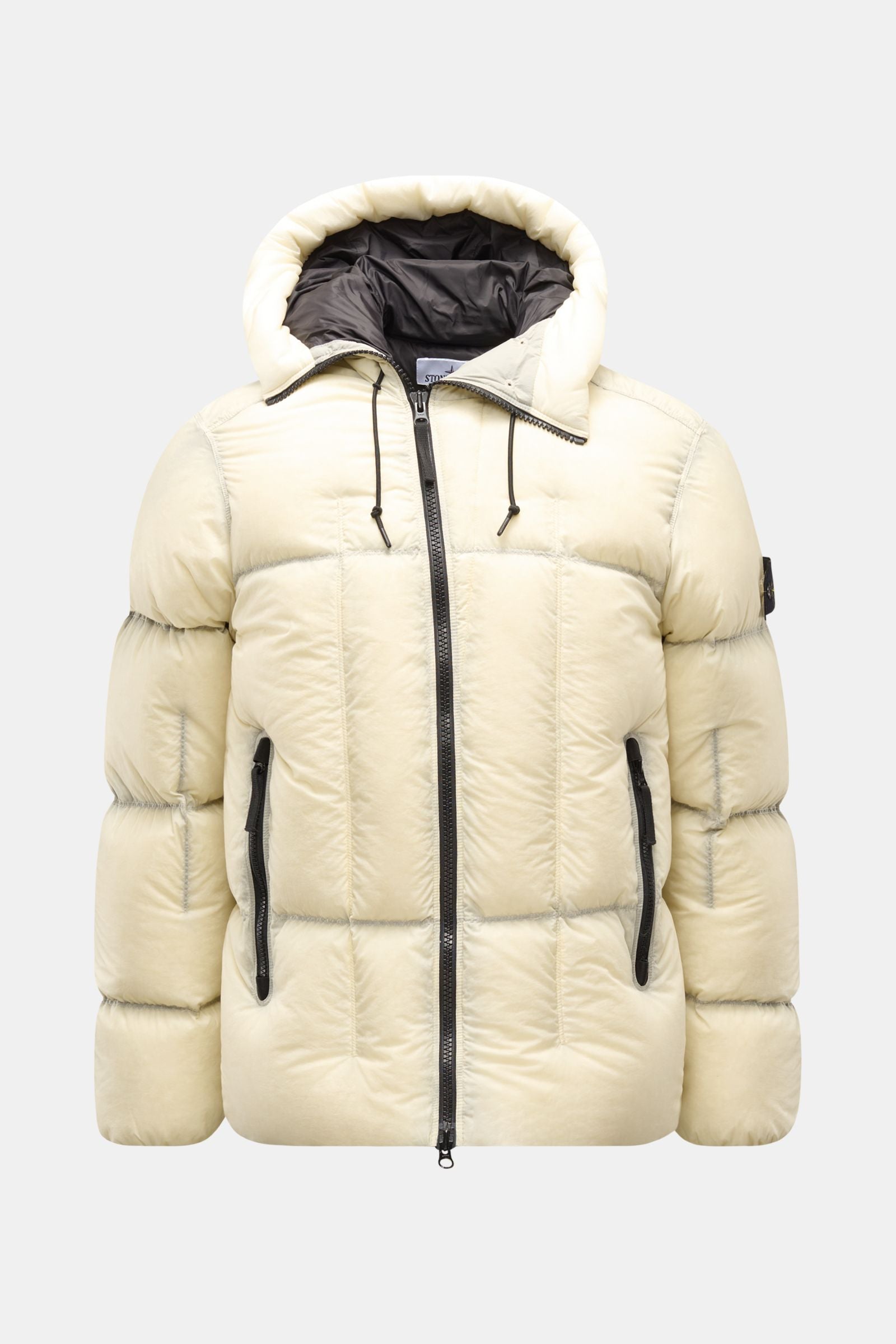 Stone Island Down jacket 'Seam Faded Light Nylon Tela' - off white