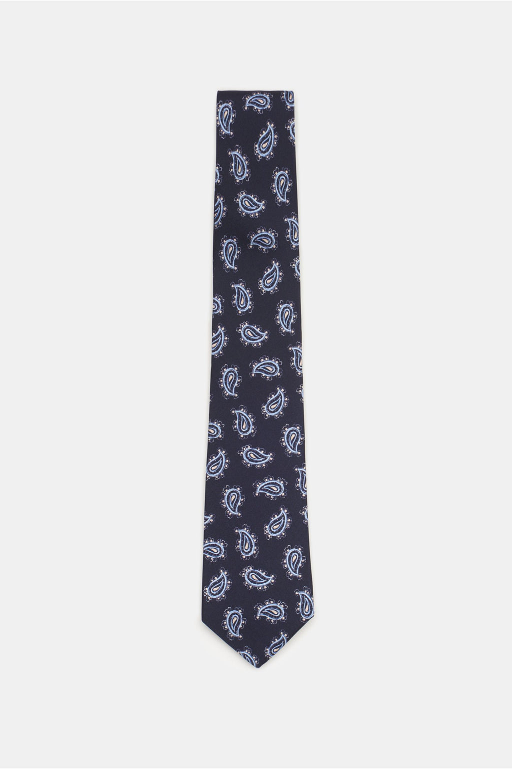 Borrelli Silk tie navy/b - Navy