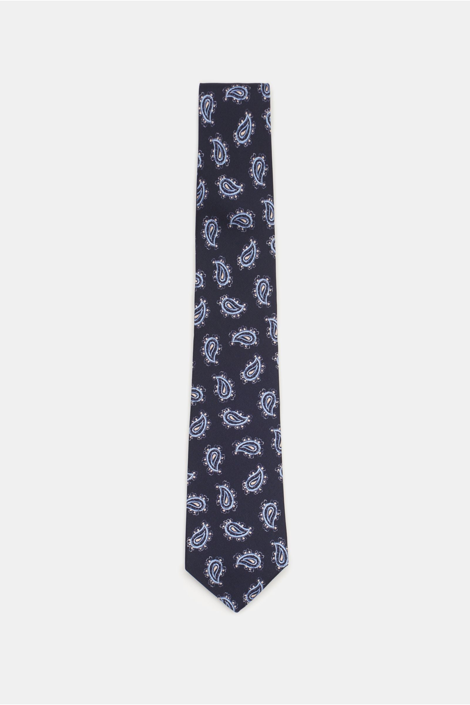 Borrelli Silk tie navy/b - Navy