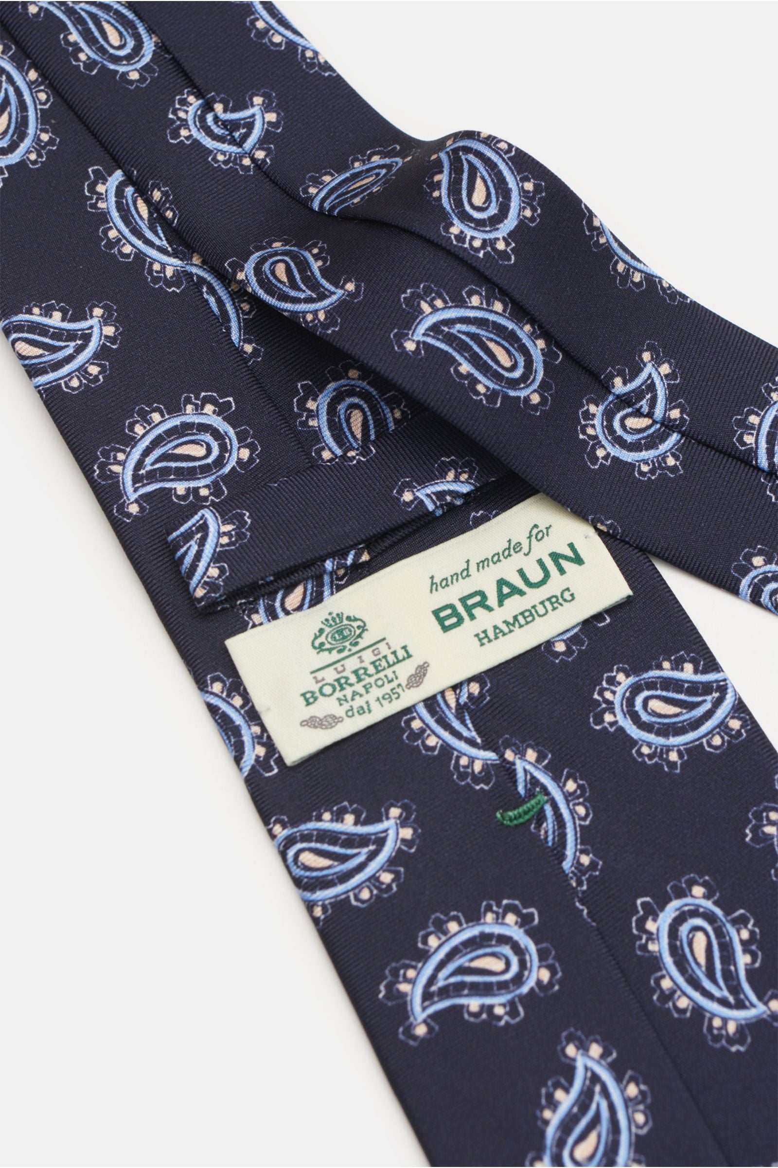 Borrelli Silk tie navy/b - Navy