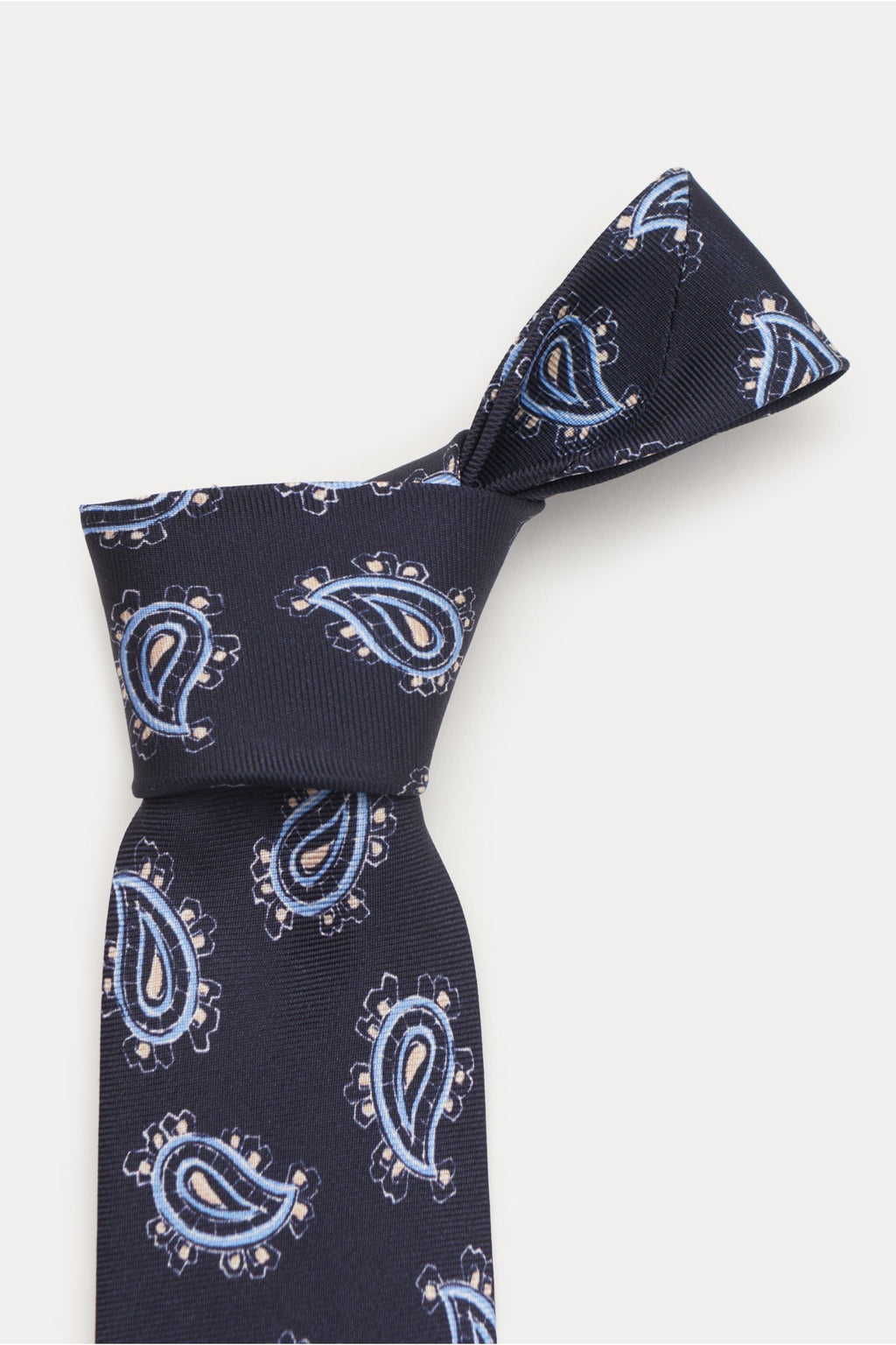 Borrelli Silk tie navy/b - Navy