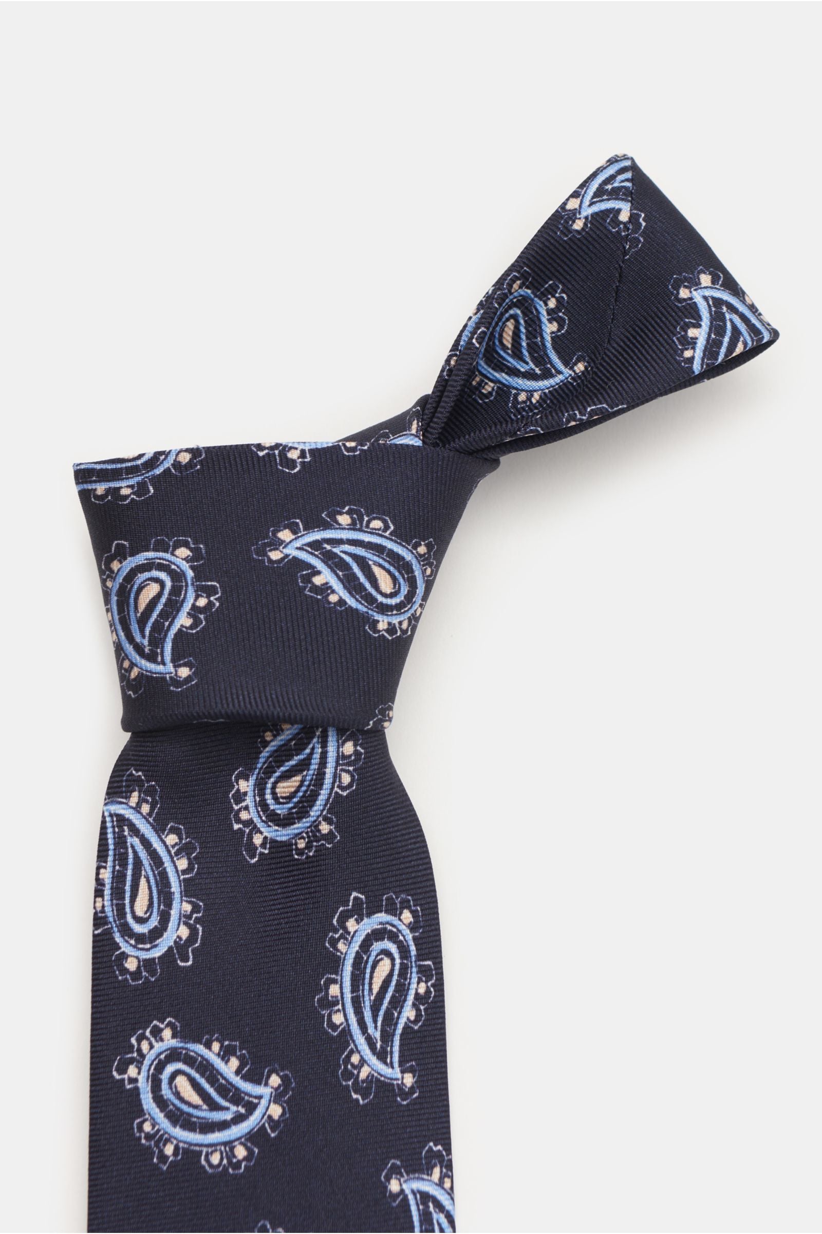 Borrelli Silk tie navy/b - Navy