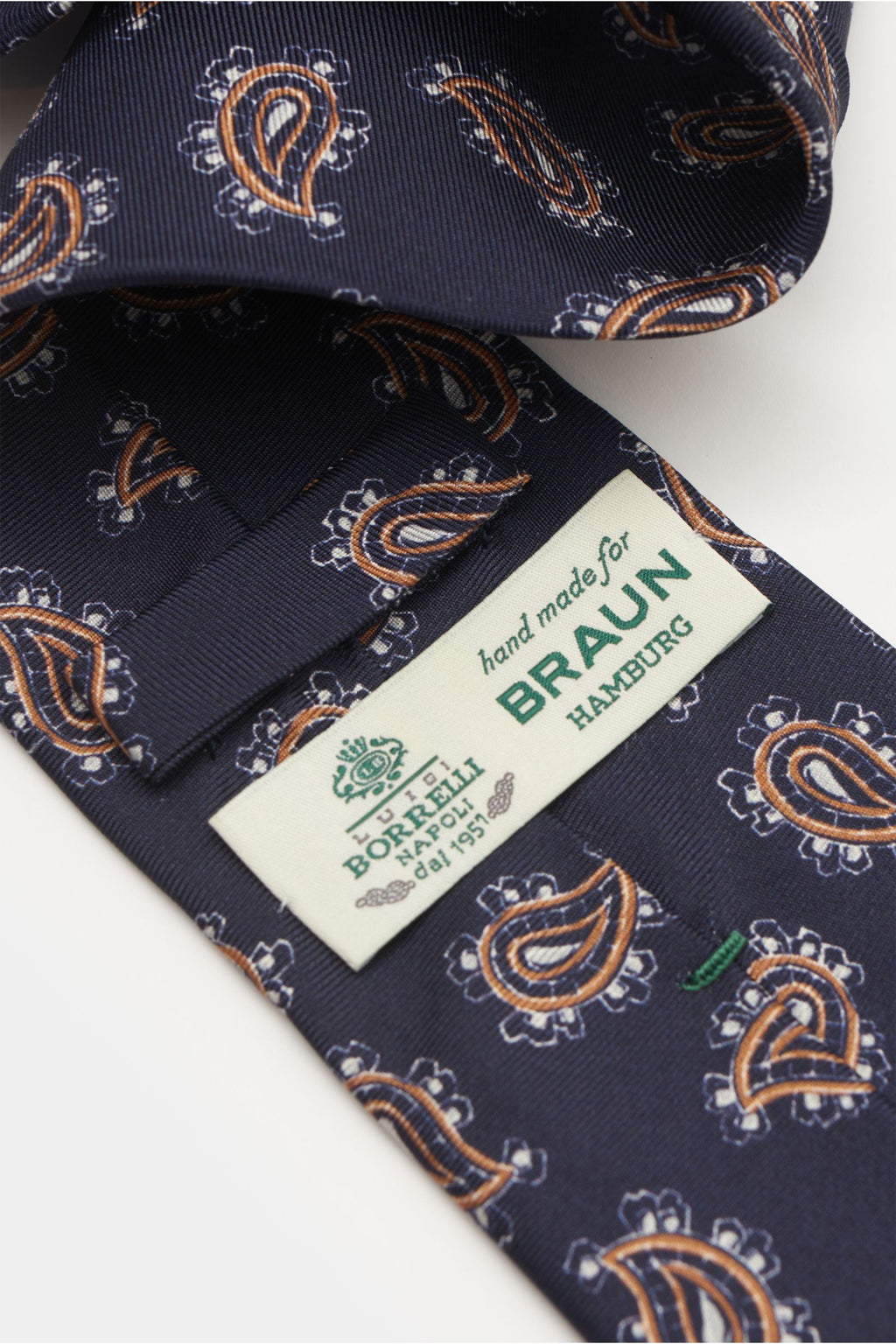 Borrelli Silk tie navy/b - Navy 2