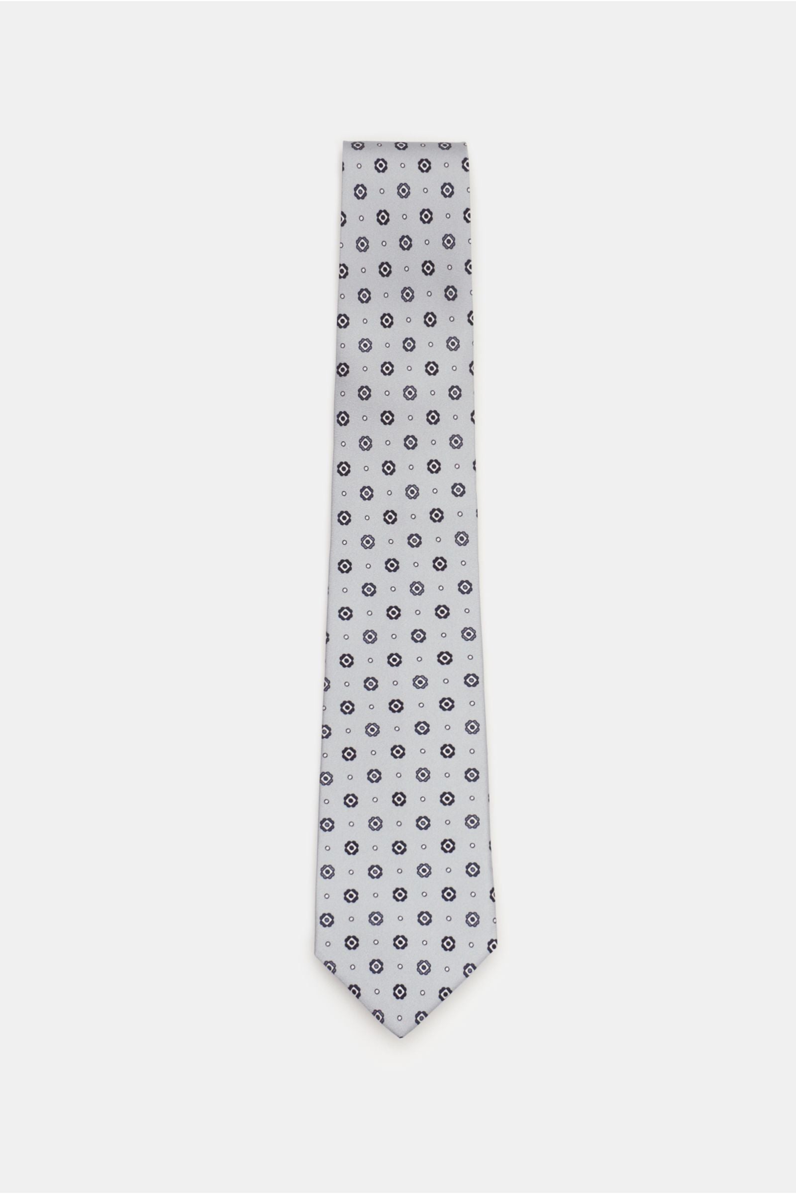 Borrelli Silk tie y/white/t - Grey