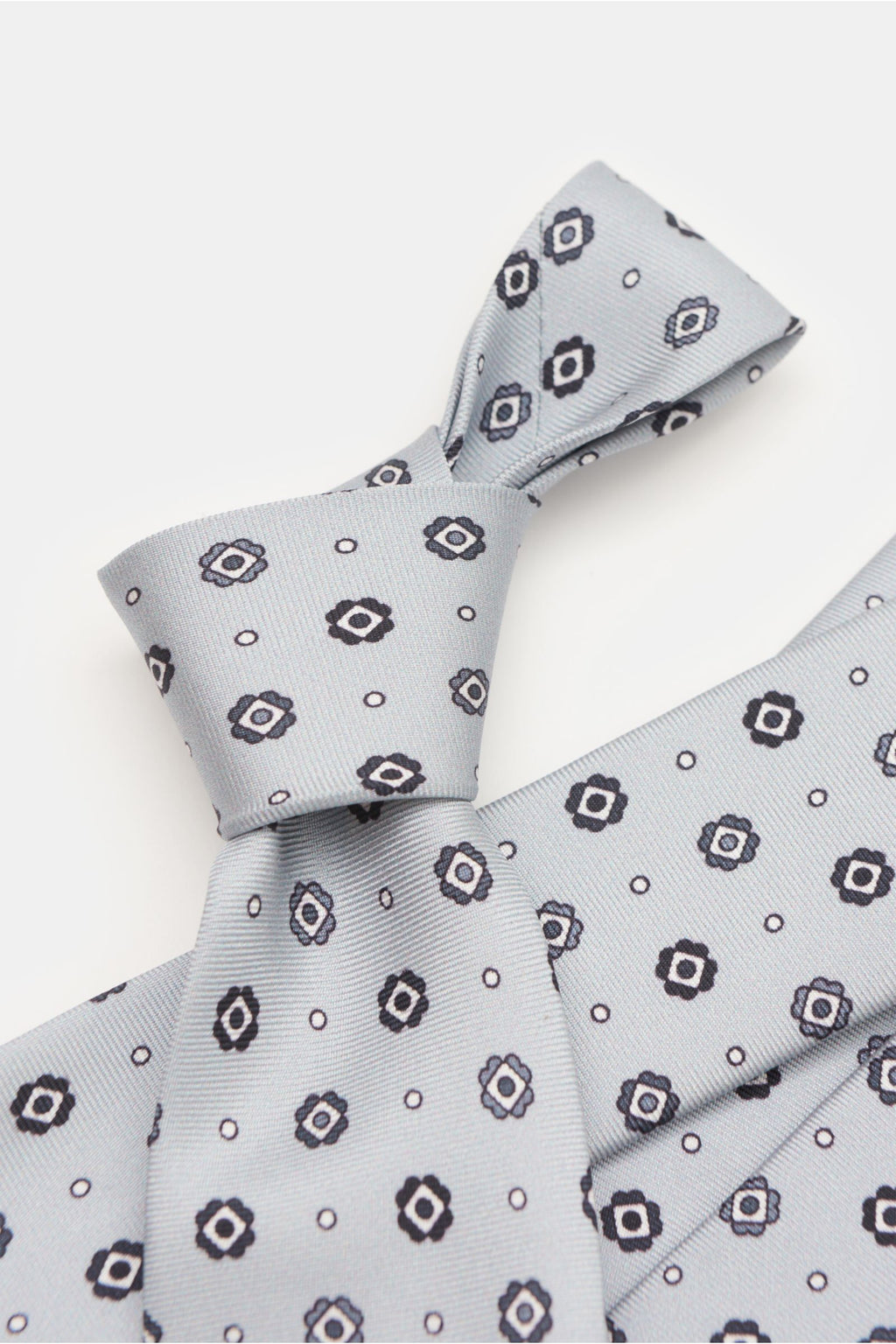 Borrelli Silk tie y/white/t - Grey