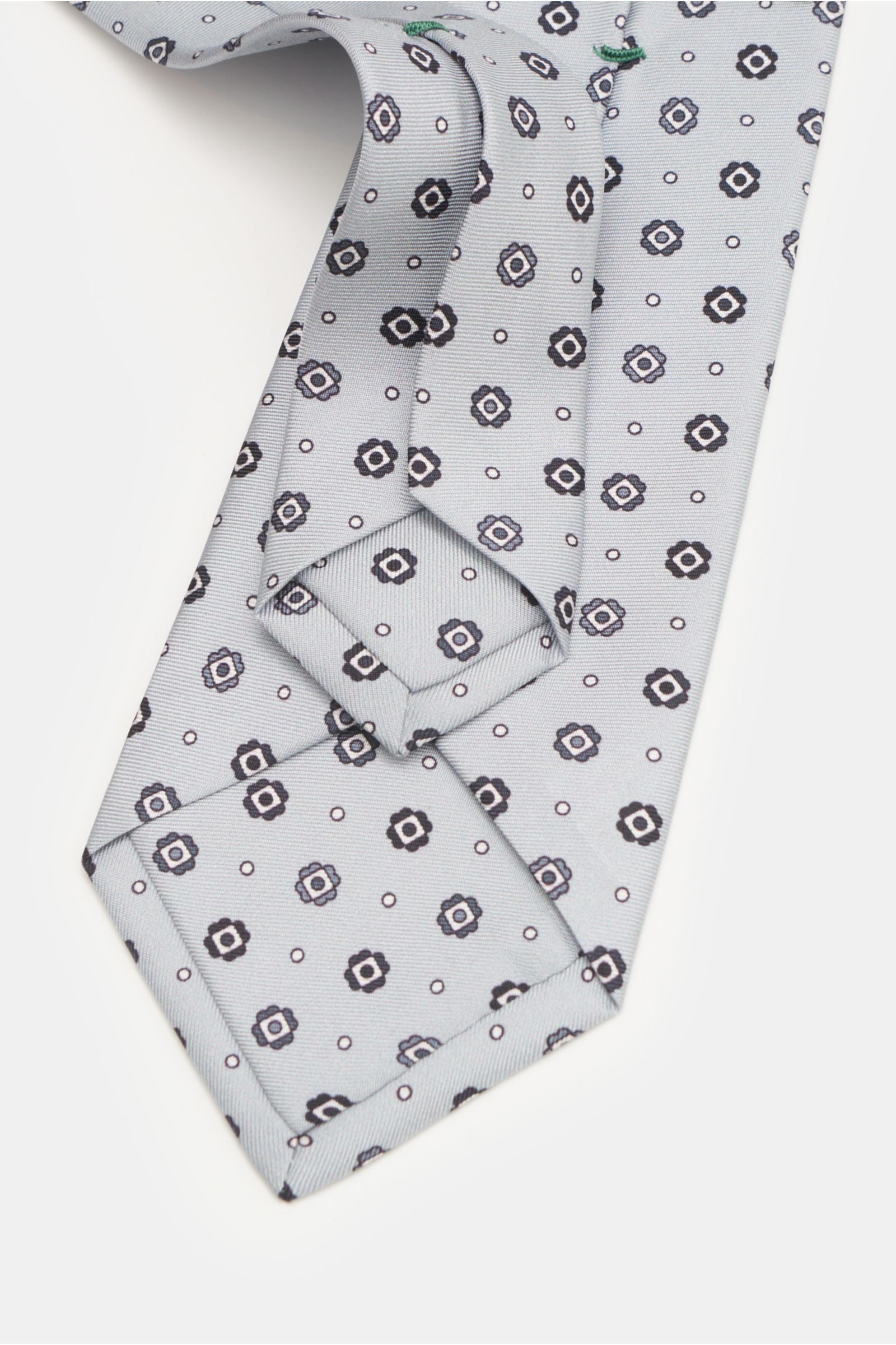 Borrelli Silk tie y/white/t - Grey