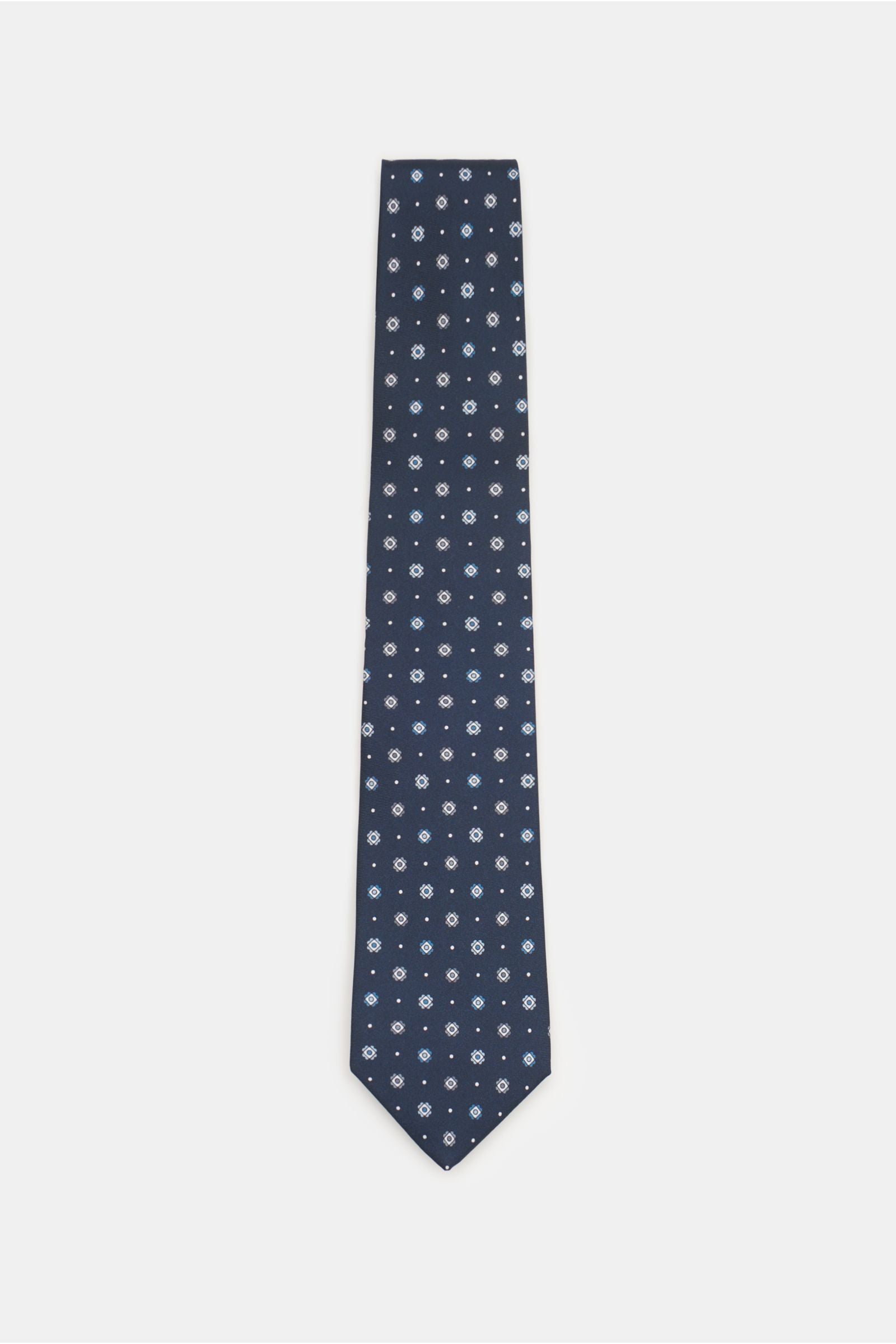 Borrelli Silk tie y/white/t - Navy