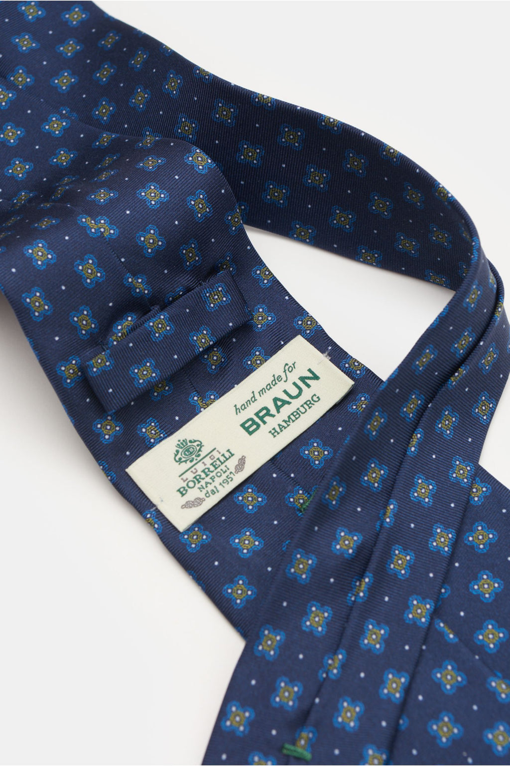 Borrelli Silk tie /t - Navy