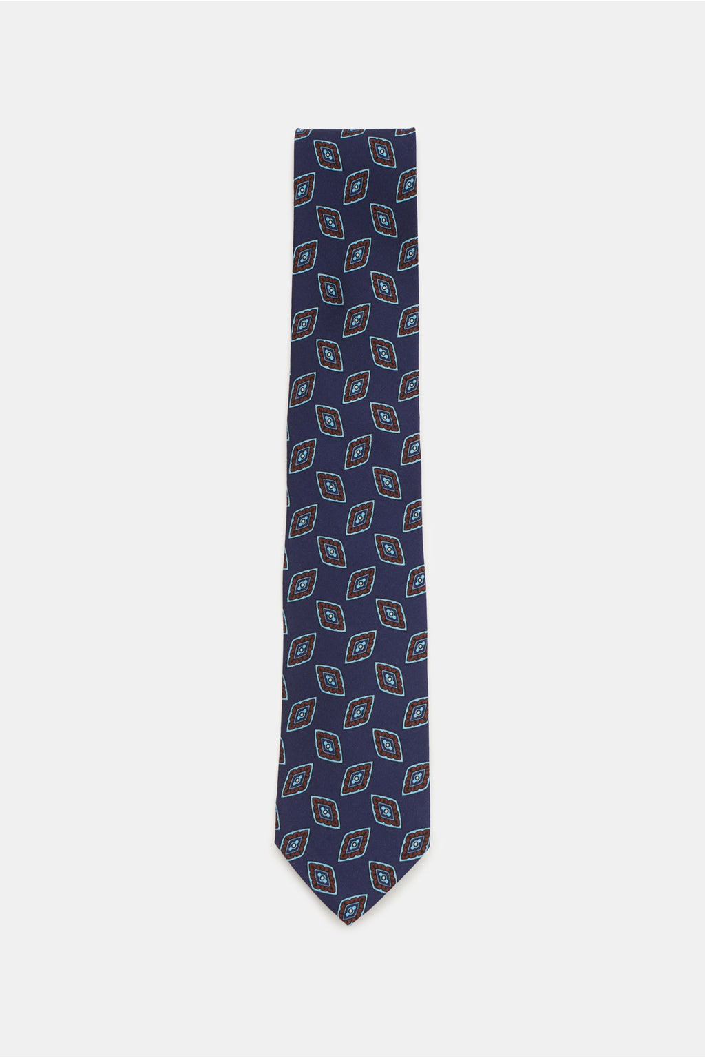 Stile Latino Tie dark blue/light blue/red-brown - brown patterned