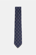 Stile Latino Tie dark blue/light blue/red-brown - brown patterned