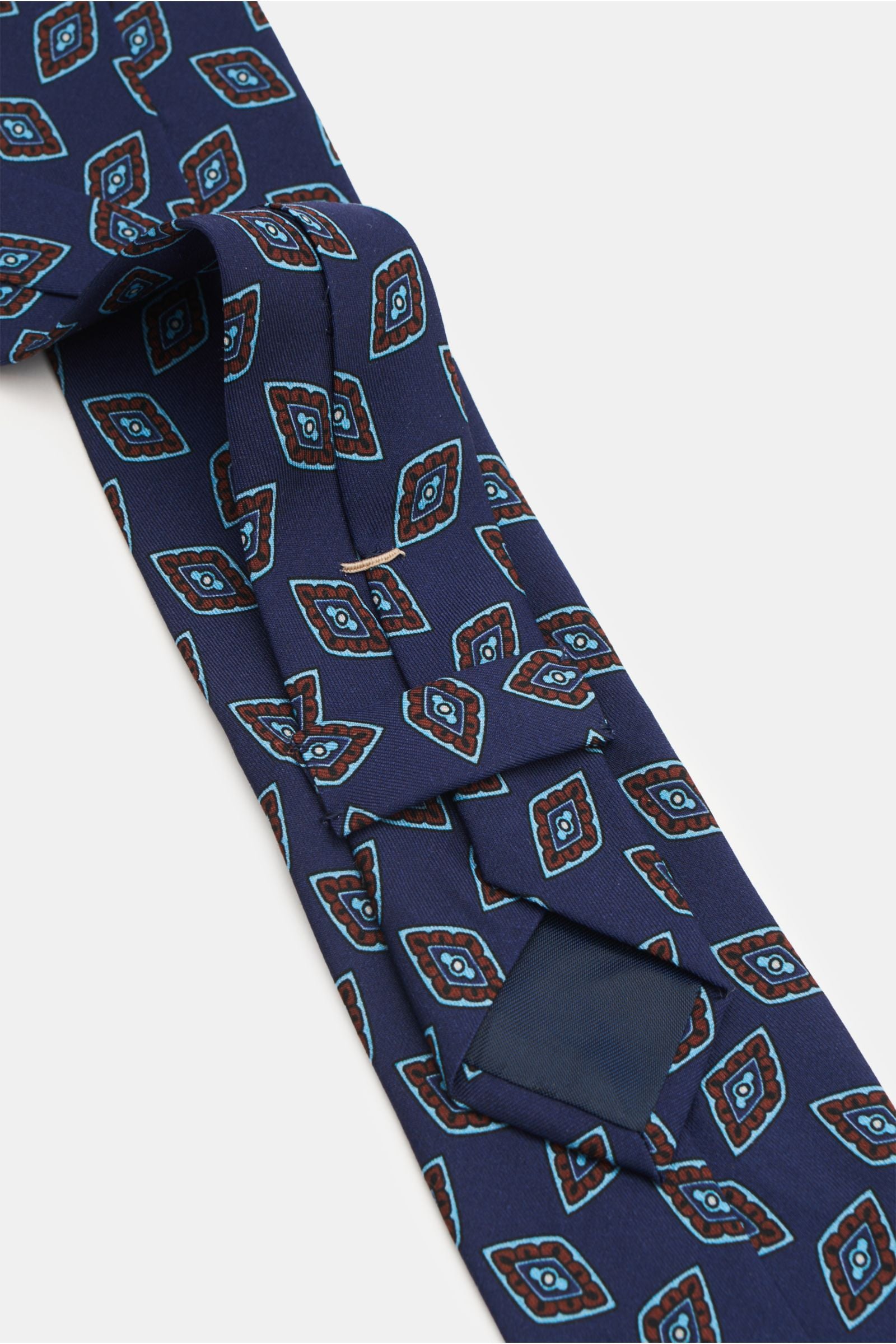 Stile Latino Tie dark blue/light blue/red-brown - brown patterned