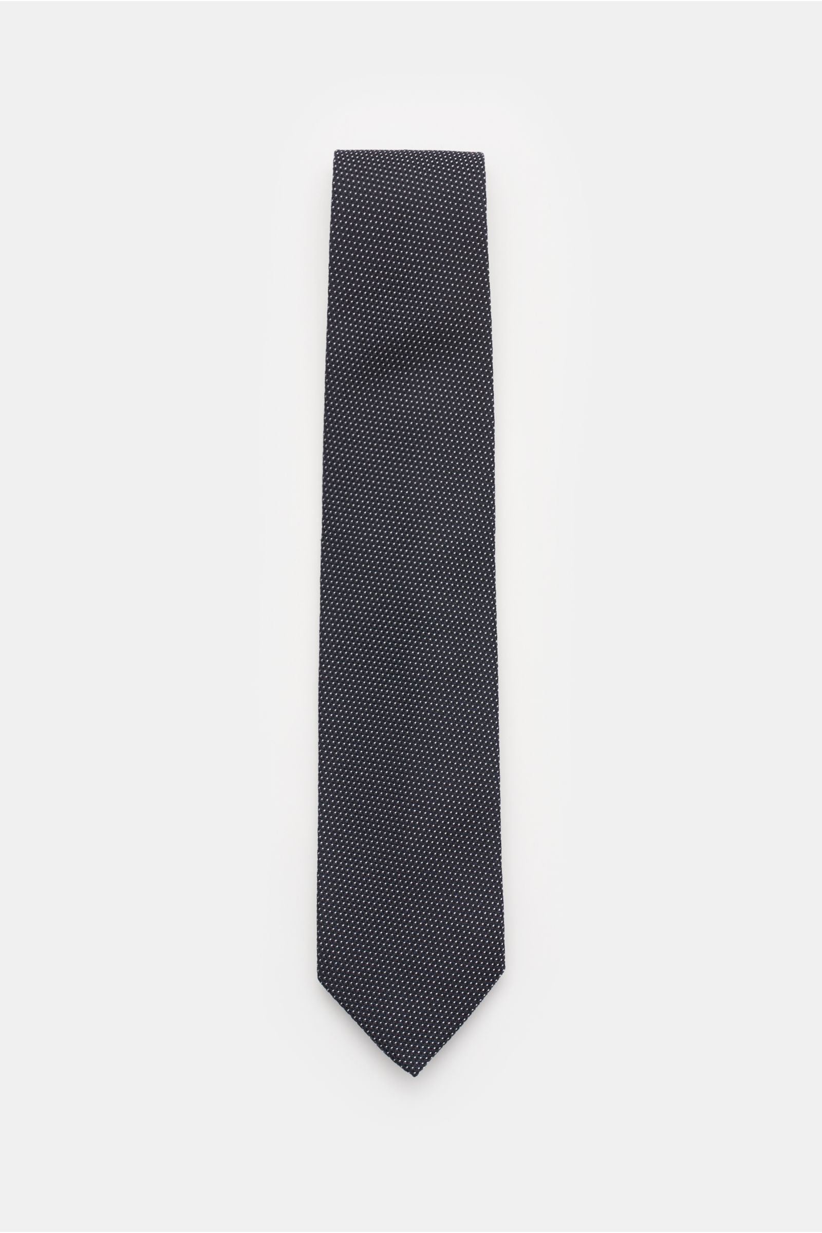 Bigi Silk tie 'Laos' dark navy/black/white dotted - dotted