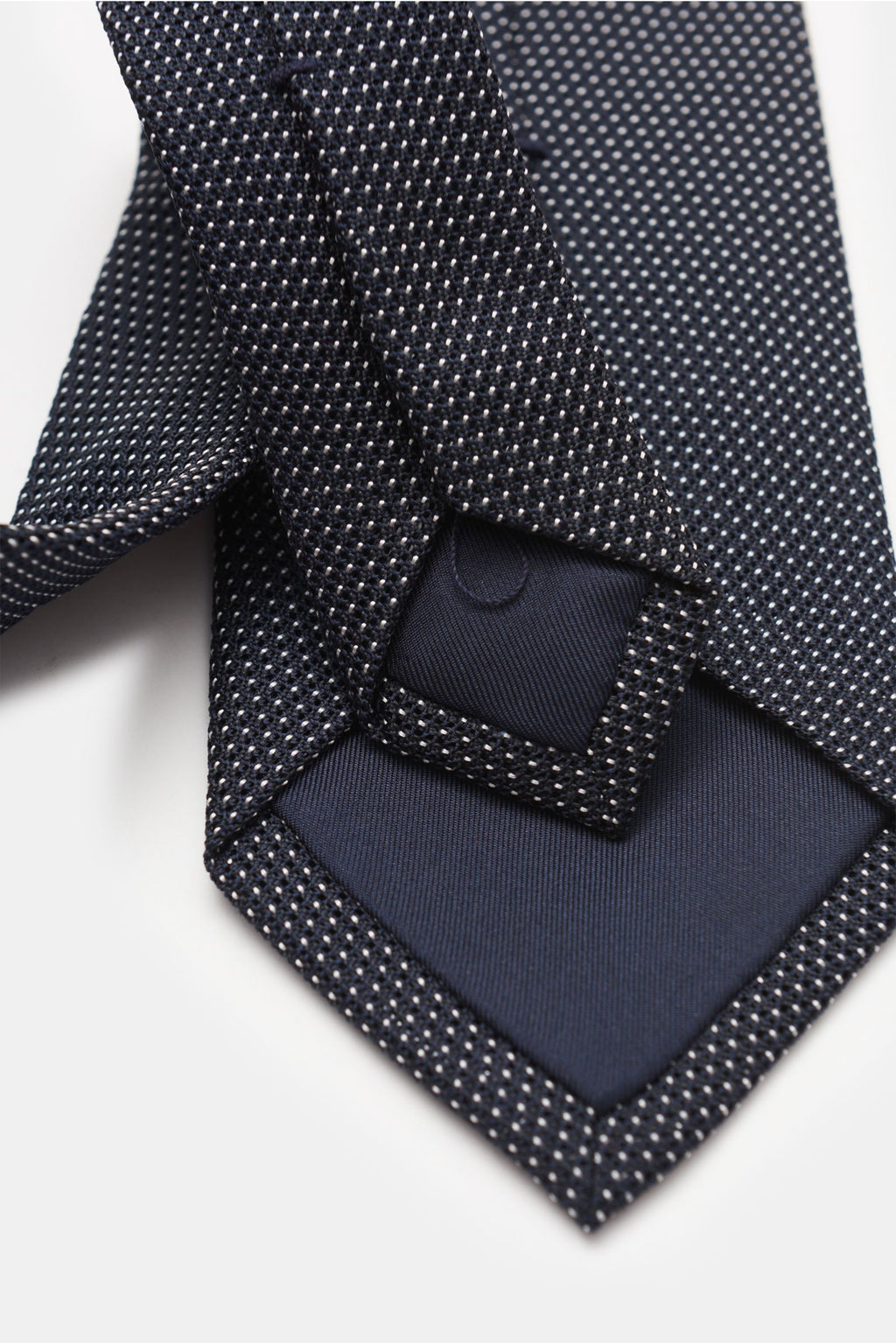 Bigi Silk tie 'Laos' dark navy/black/white dotted - dotted