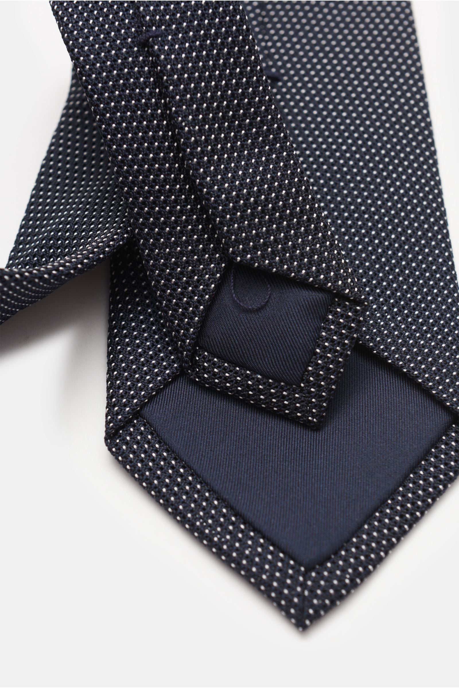 Bigi Silk tie 'Laos' dark navy/black/white dotted - dotted
