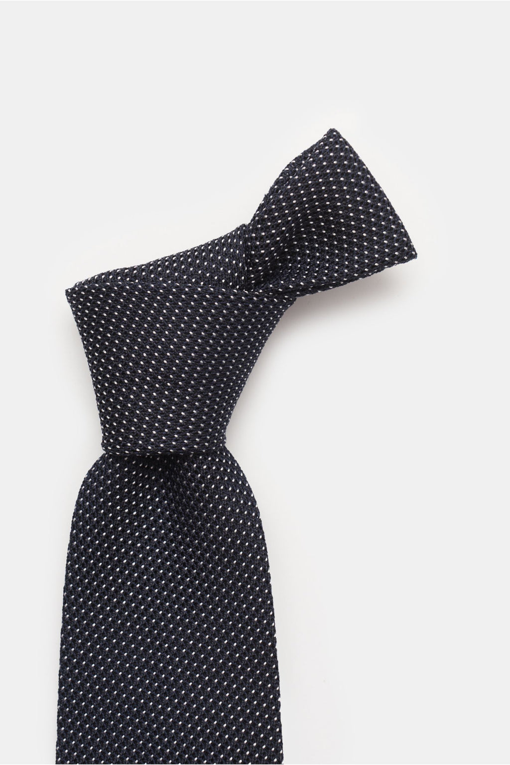 Bigi Silk tie 'Laos' dark navy/black/white dotted - dotted