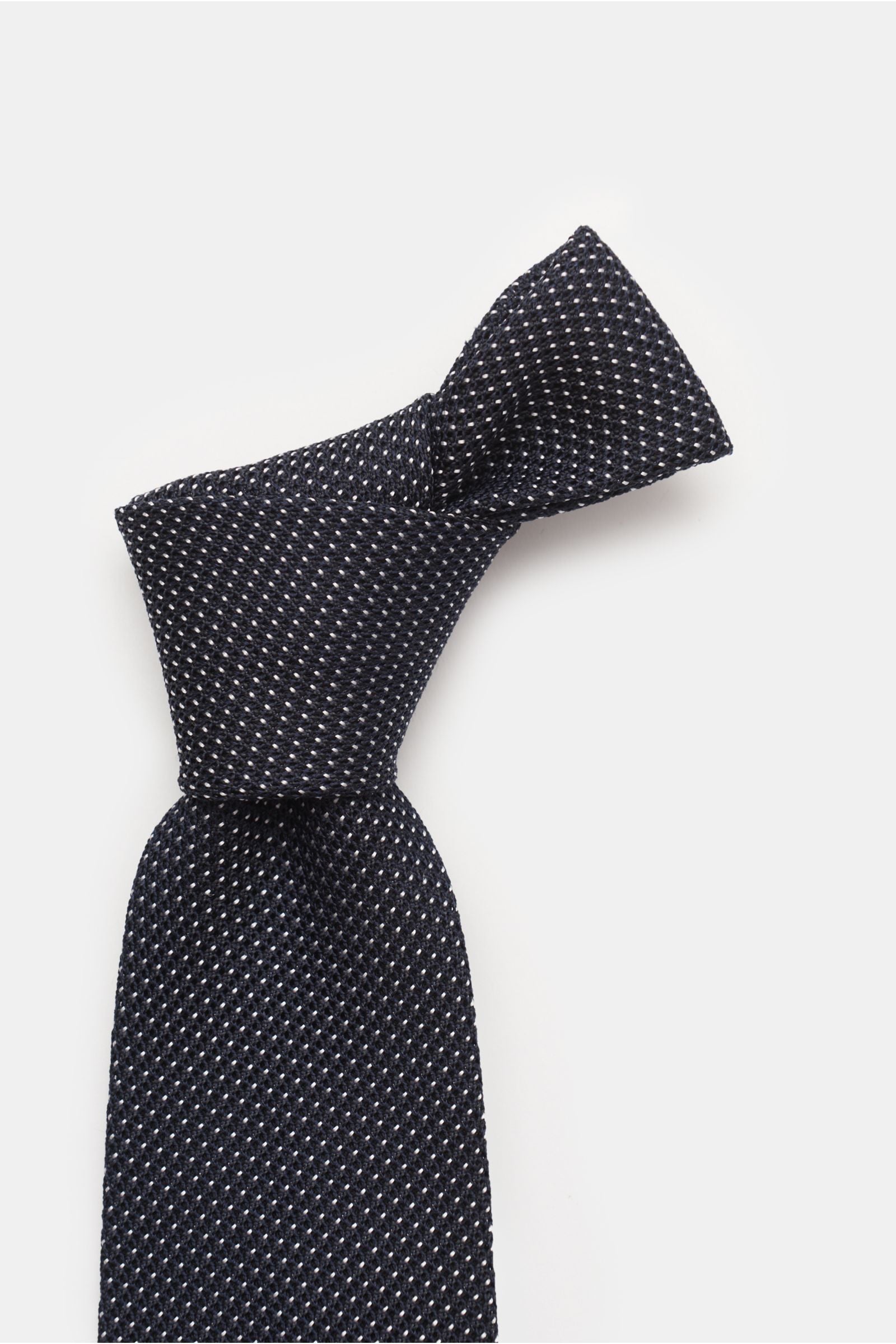 Bigi Silk tie 'Laos' dark navy/black/white dotted - dotted