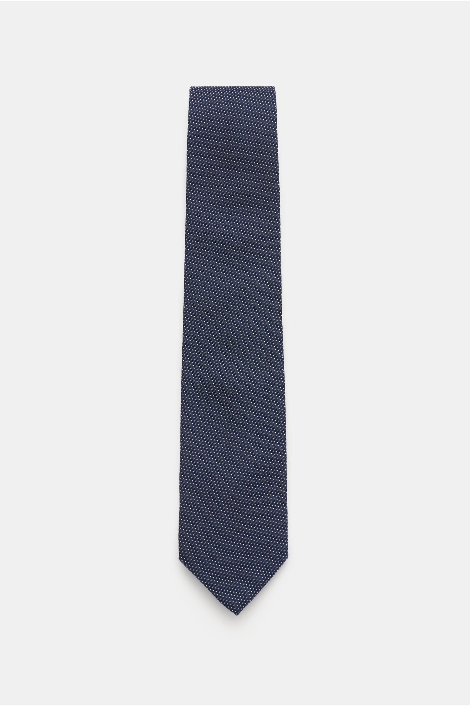 Bigi Silk tie 'Laos' navy/black/white dotted - dotted