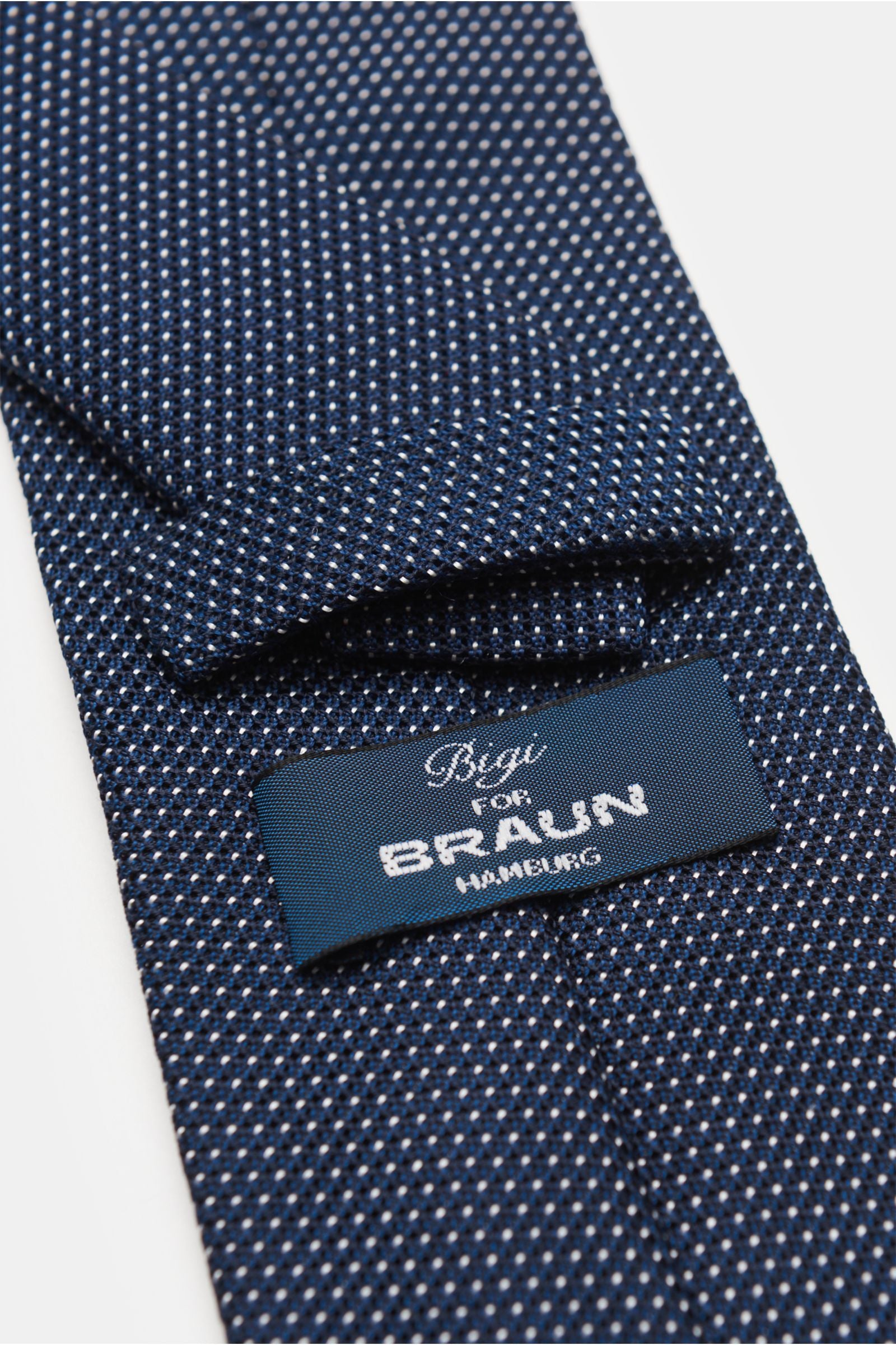 Bigi Silk tie 'Laos' navy/black/white dotted - dotted