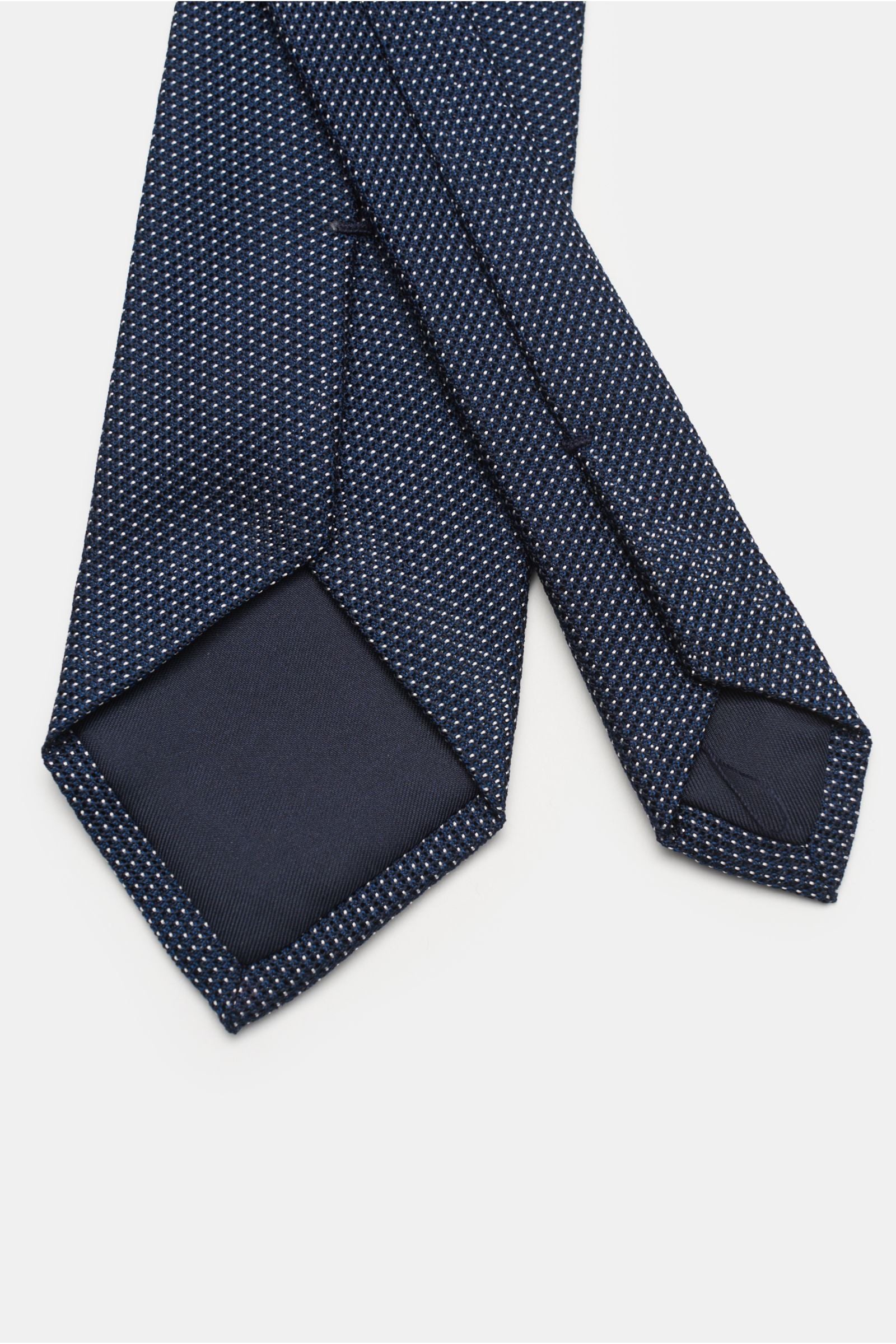 Bigi Silk tie 'Laos' navy/black/white dotted - dotted