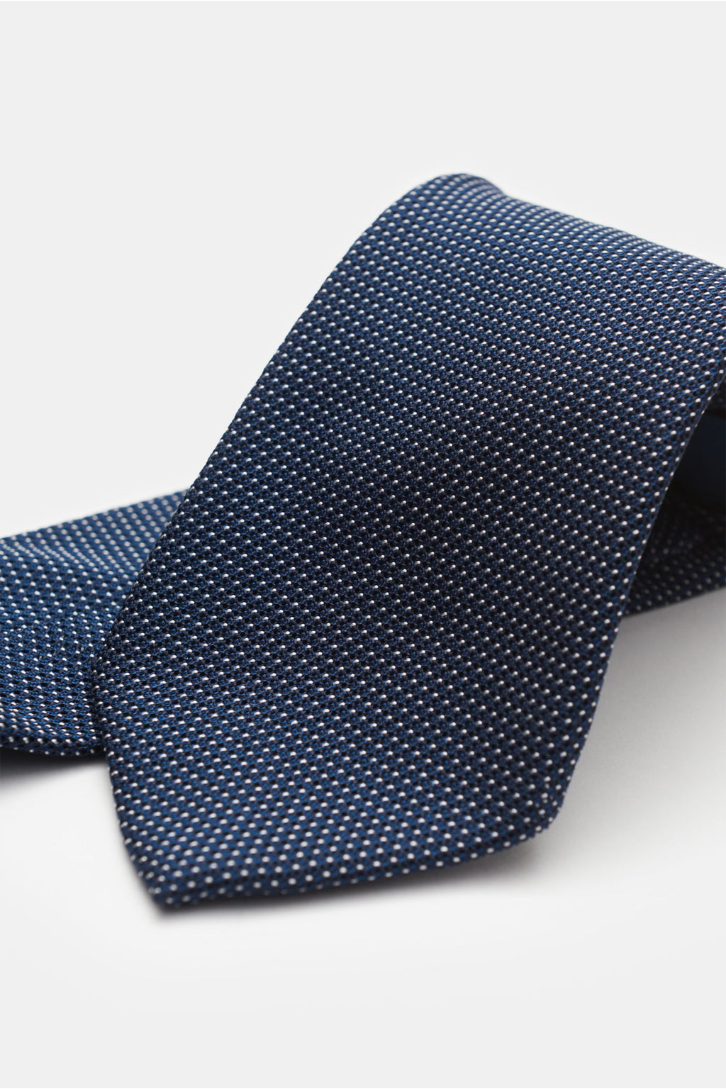 Bigi Silk tie 'Laos' navy/black/white dotted - dotted