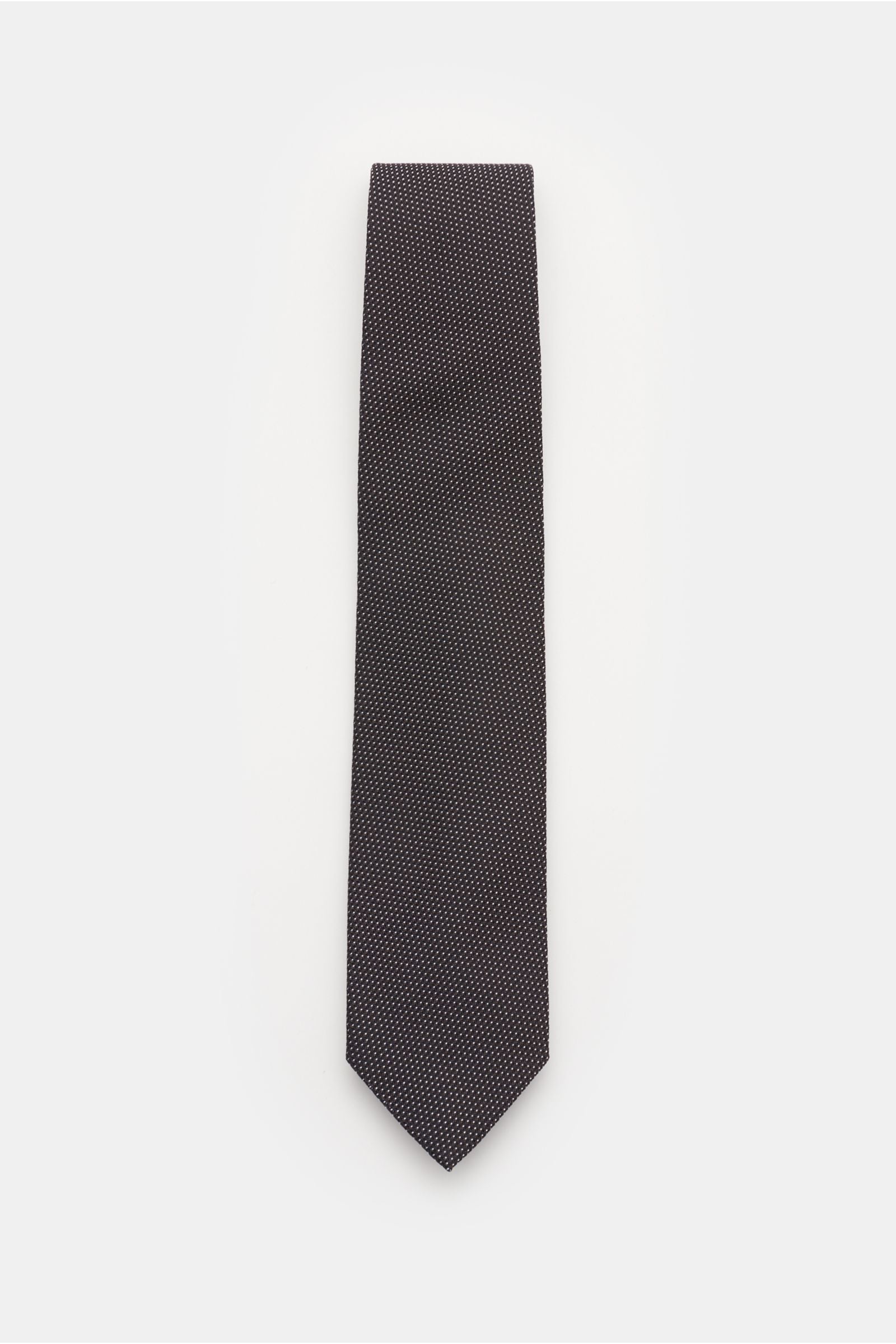 Bigi Silk tie 'Laos' anthracite/black/white dotted - dotted