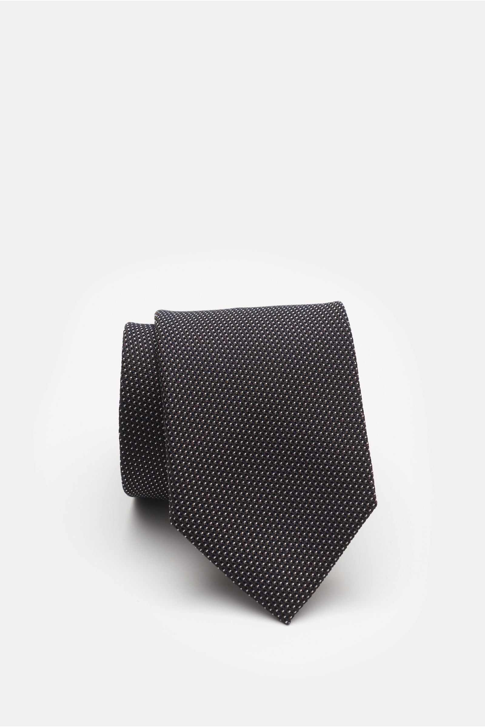 Bigi Silk tie 'Laos' anthracite/black/white dotted - dotted
