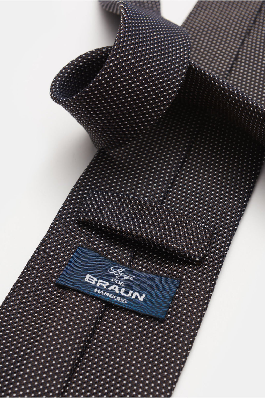 Bigi Silk tie 'Laos' anthracite/black/white dotted - dotted