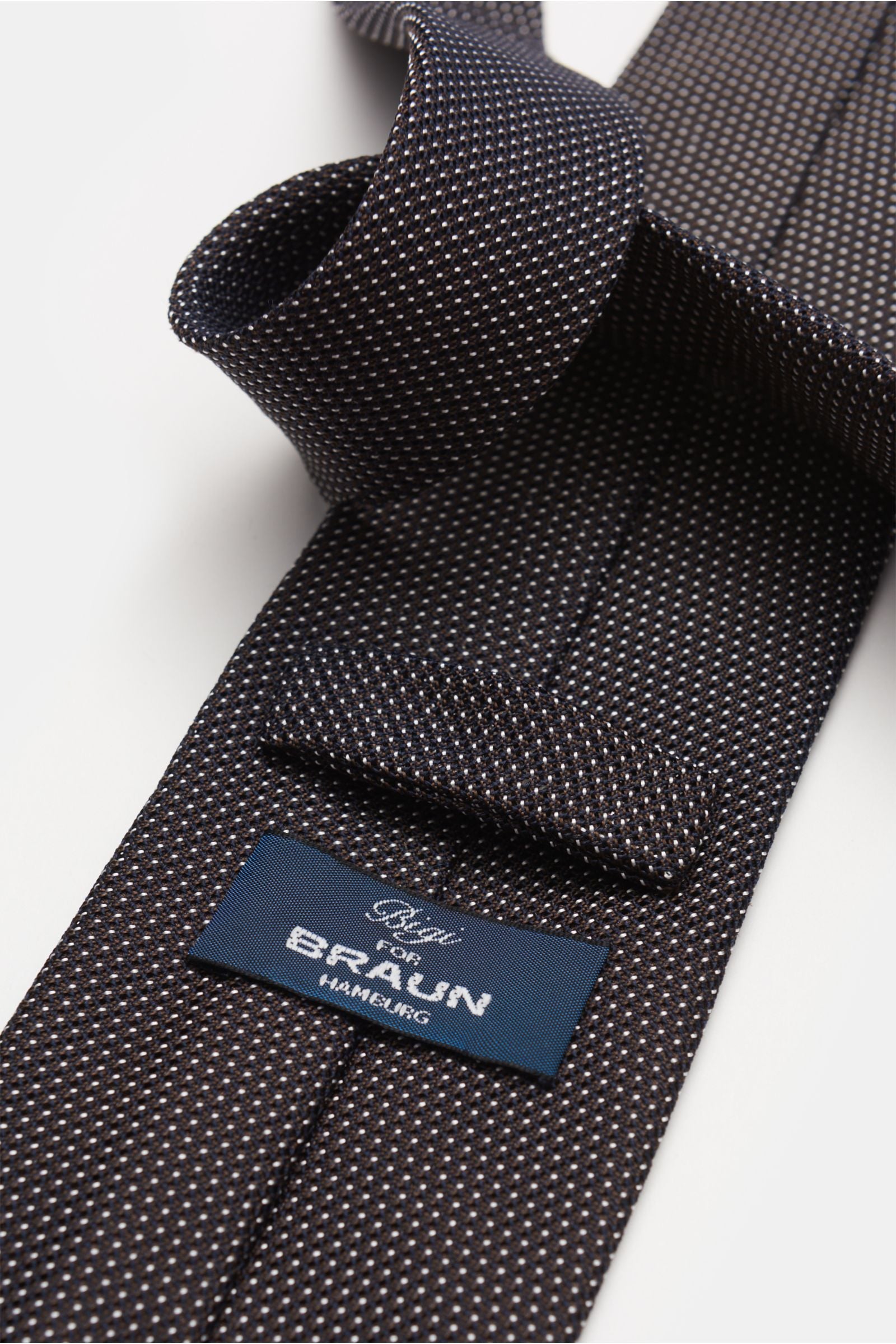 Bigi Silk tie 'Laos' anthracite/black/white dotted - dotted