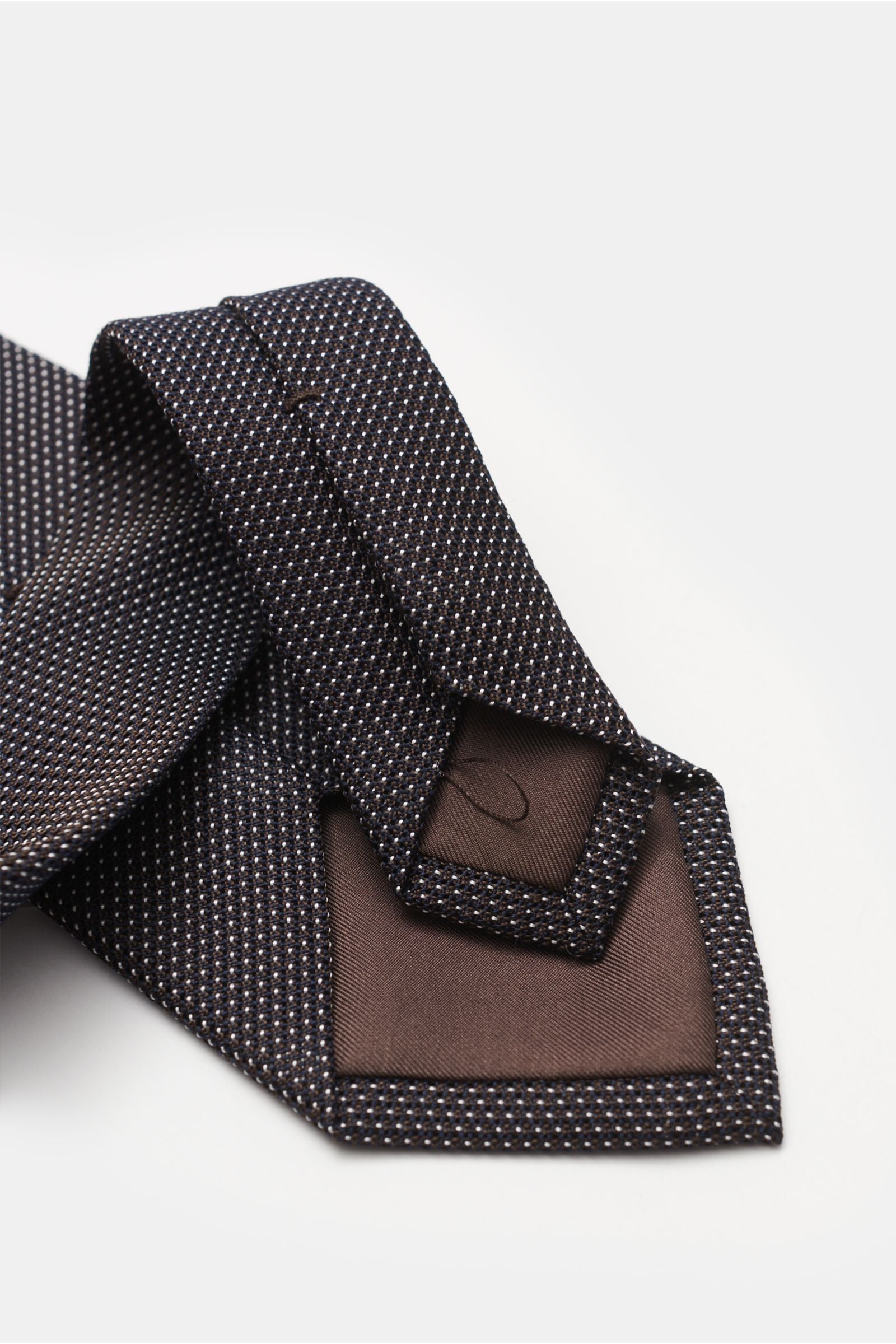Bigi Silk tie 'Laos' anthracite/black/white dotted - dotted