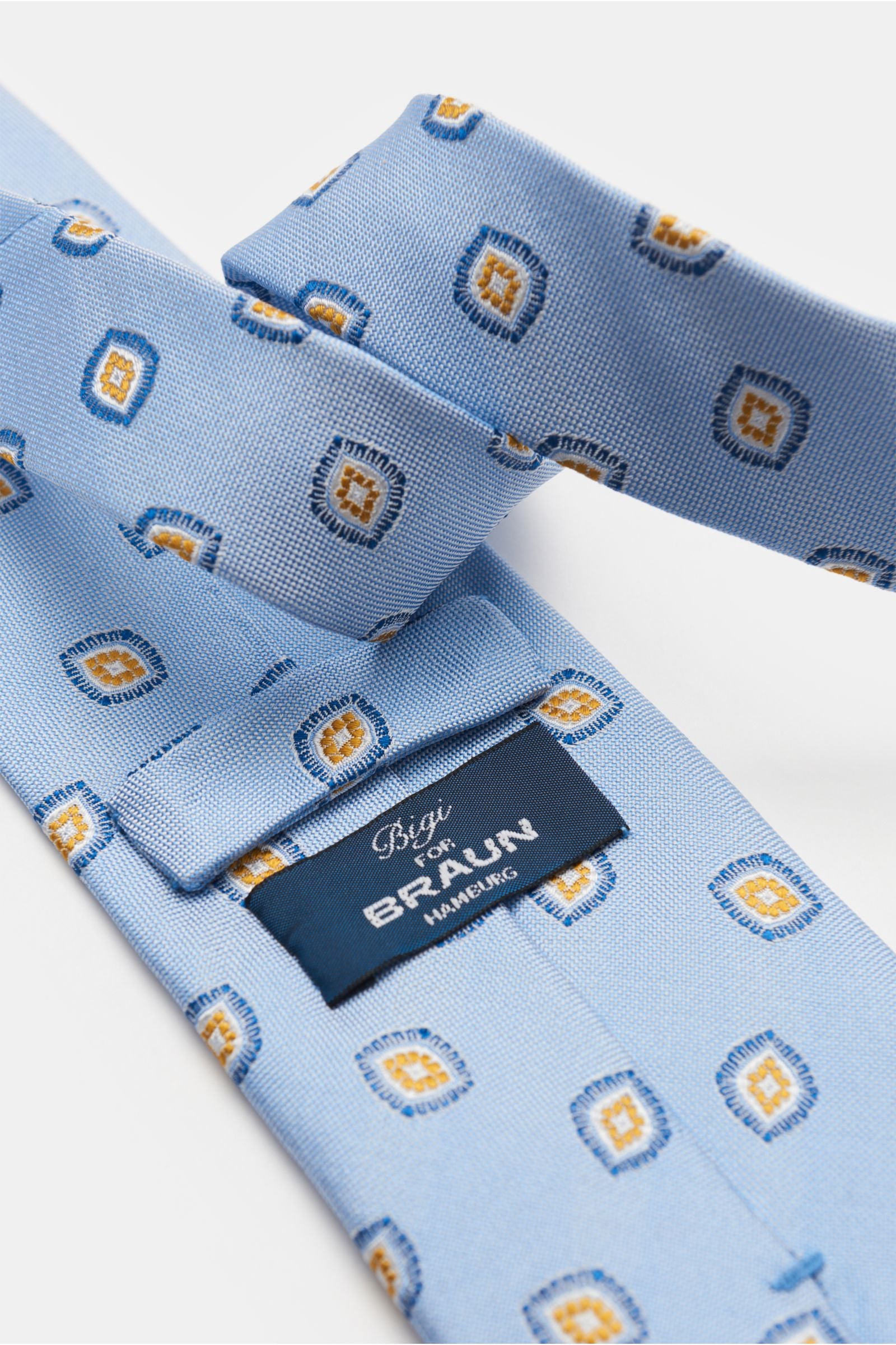 Bigi Silk tie 'Volga' light blue/navy/t - Light blue 2