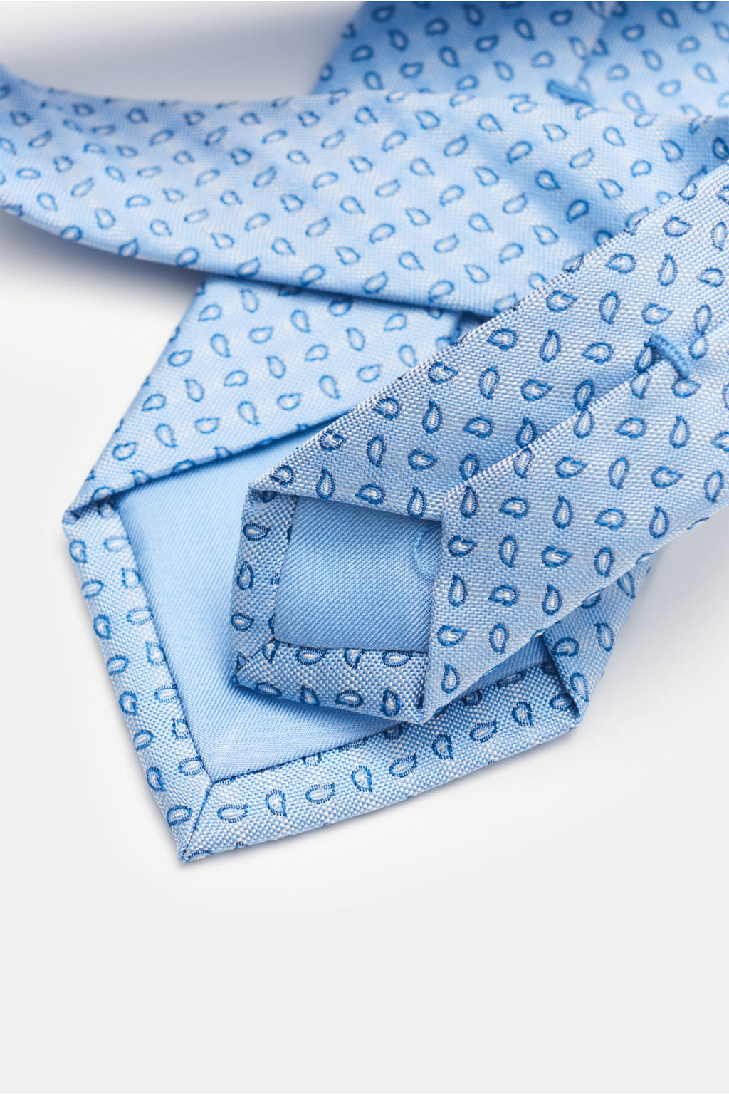 Bigi Silk tie 'Volga' light blue/navy/t - Light blue