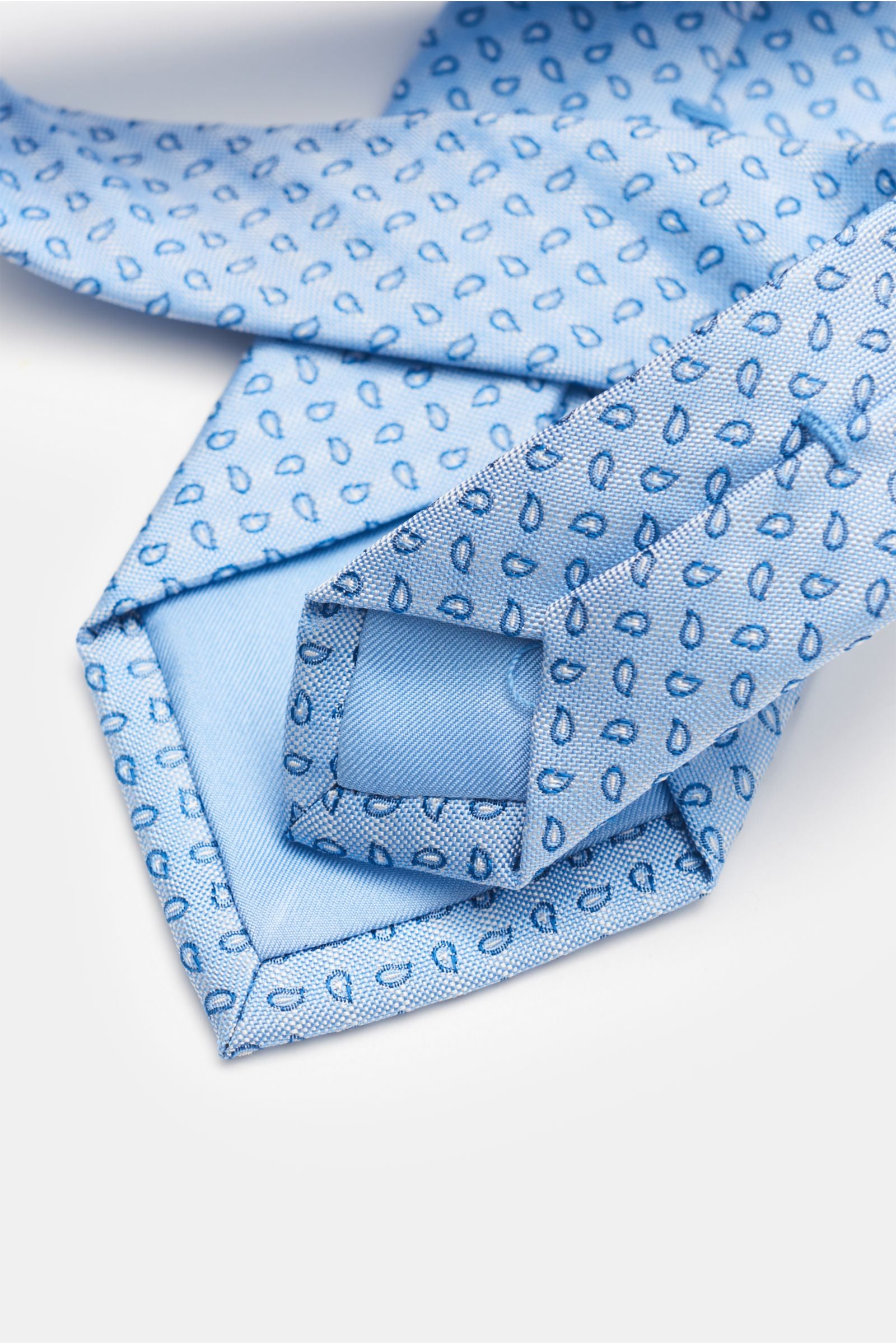 Bigi Silk tie 'Volga' light blue/navy/t - Light blue